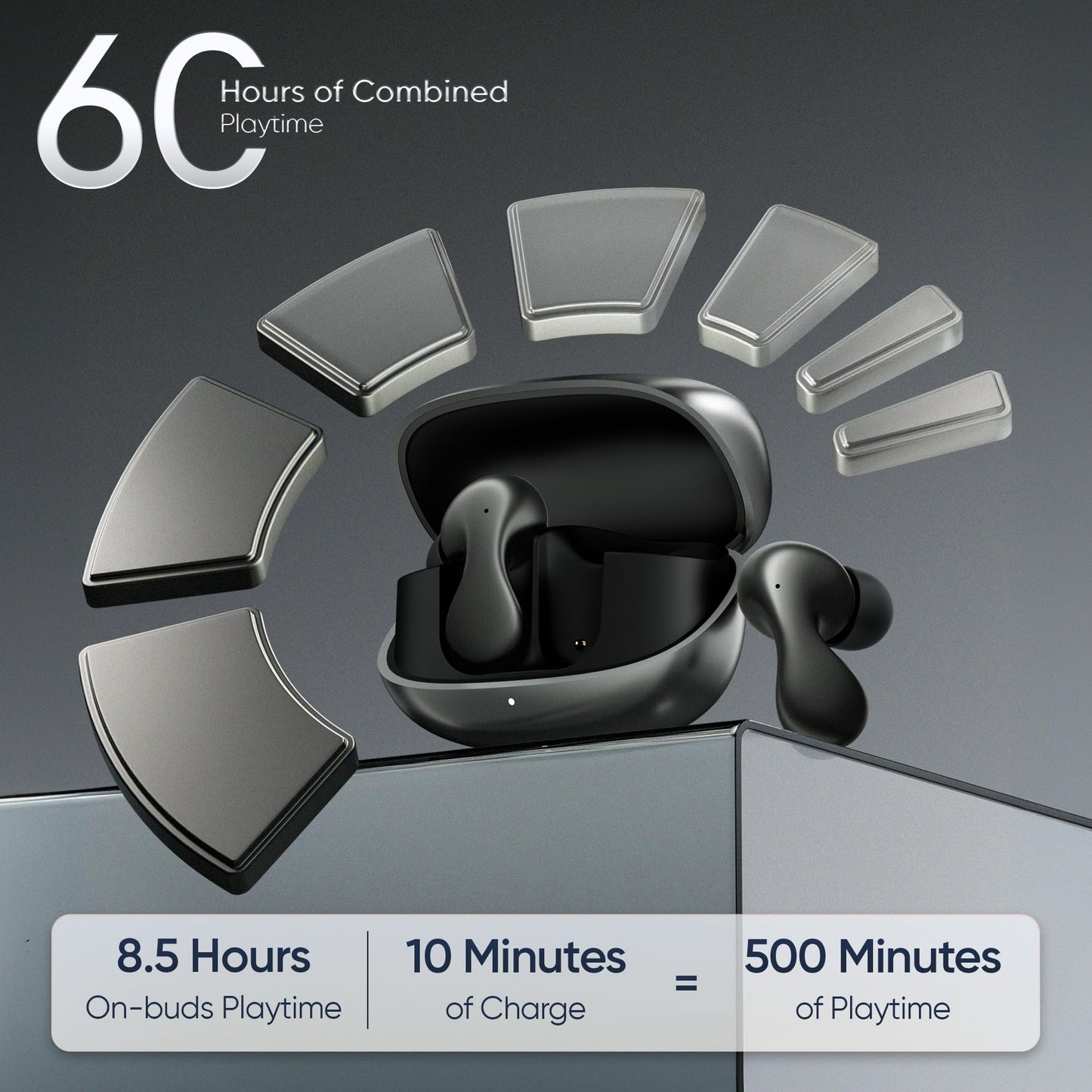 Mivi SuperPods Concerto [Flagship Launch] in Ear Ear Buds Wireless, Dolby Audio, ANC with 3D Soundstage, Hi-Res Audio with LDAC, 60H Playtime, BT v5.4, Bluetooth Earbuds