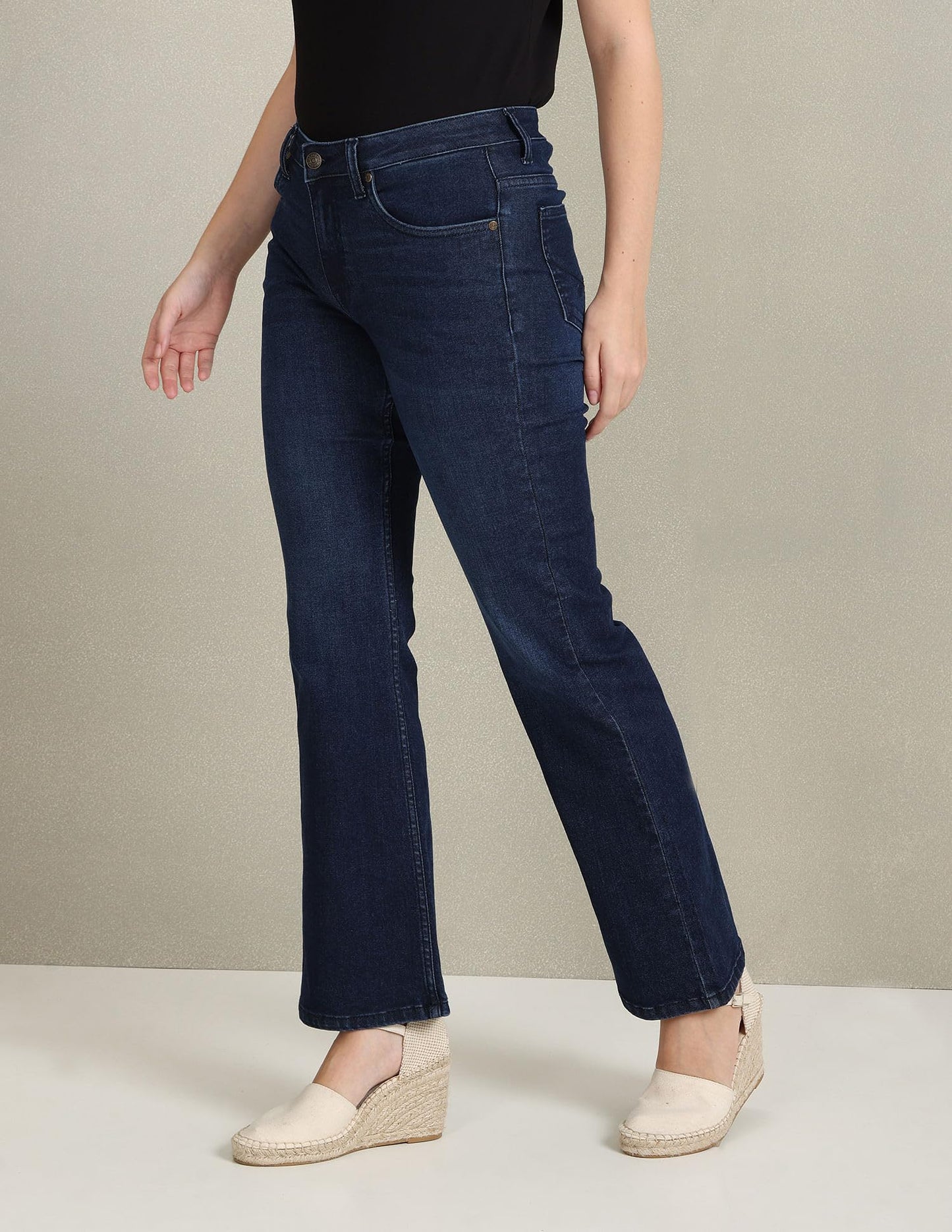 U.S. POLO ASSN. Women's Dark Wash Bootcut Jeans (UWSS23JN020_Blue_32)