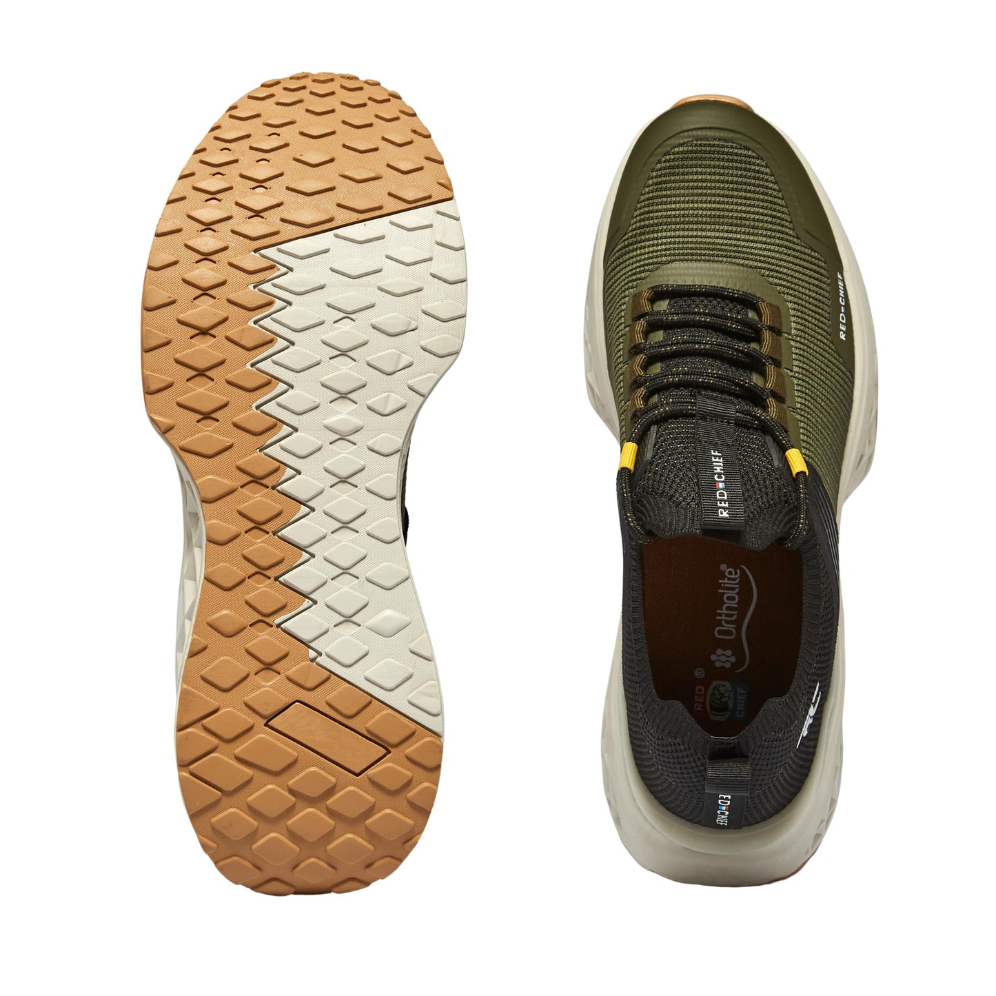 Red Chief Sports Walking Shoes for Men & Boys | Stylish Lightweight Lace-Up Casual Shoes Trendy Outdoor Comfortable Walking Footwear | Black-Olive | Size-7 | W7014 F022