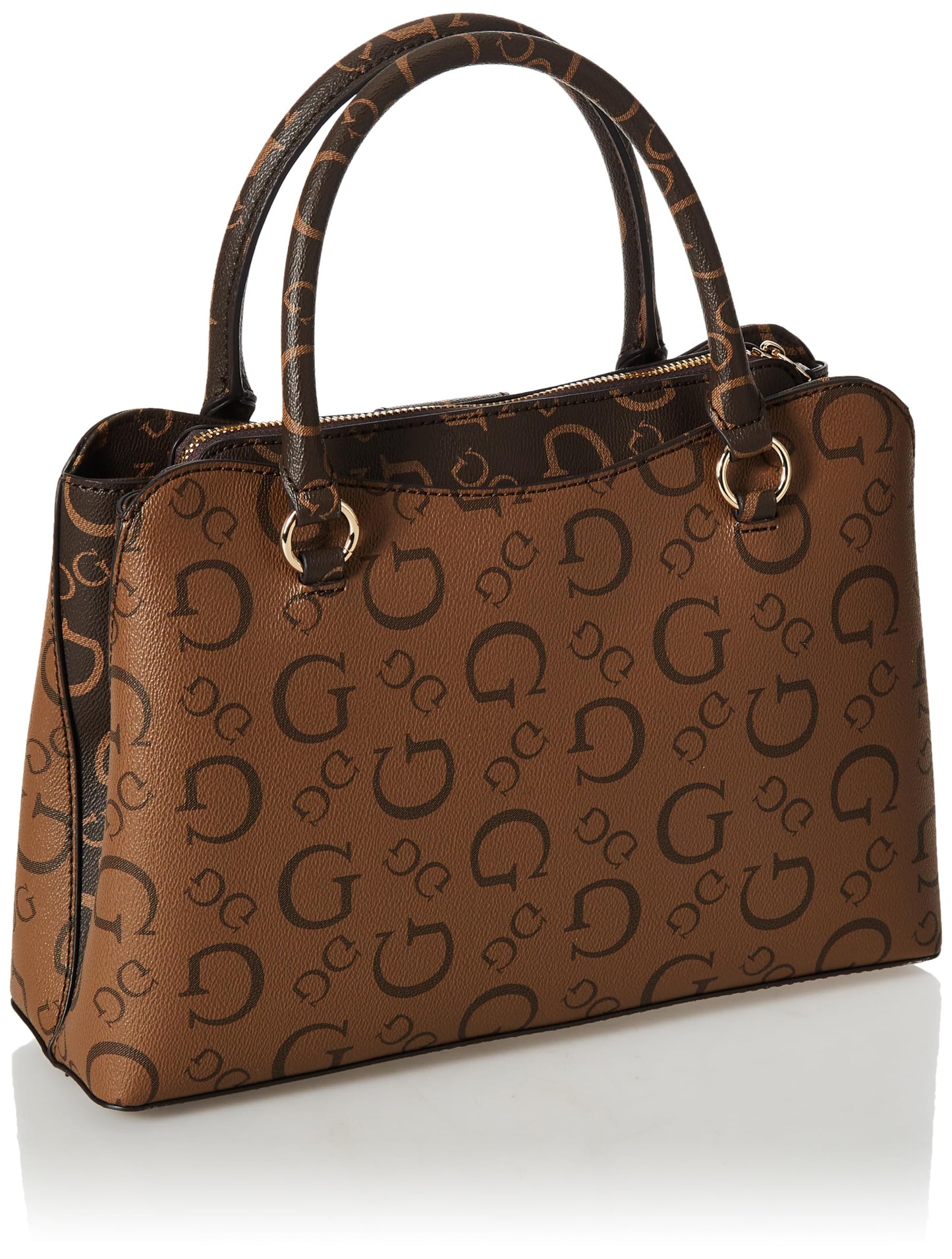GUESS Women's Brown Printed Satchel Bag| Ladies Purse Handbags | Gift For Ladies
