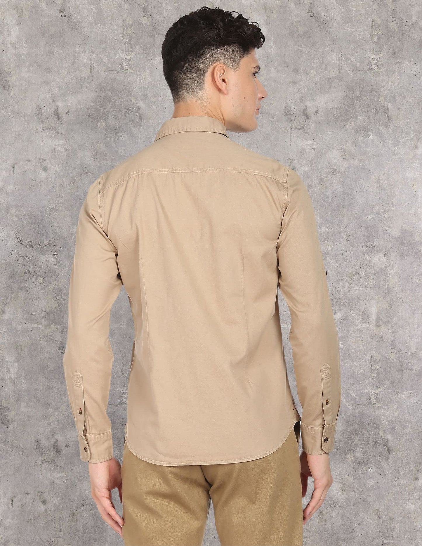 U.S. POLO ASSN. Men's Regular Fit Shirt (UDSHT-G107_Khaki