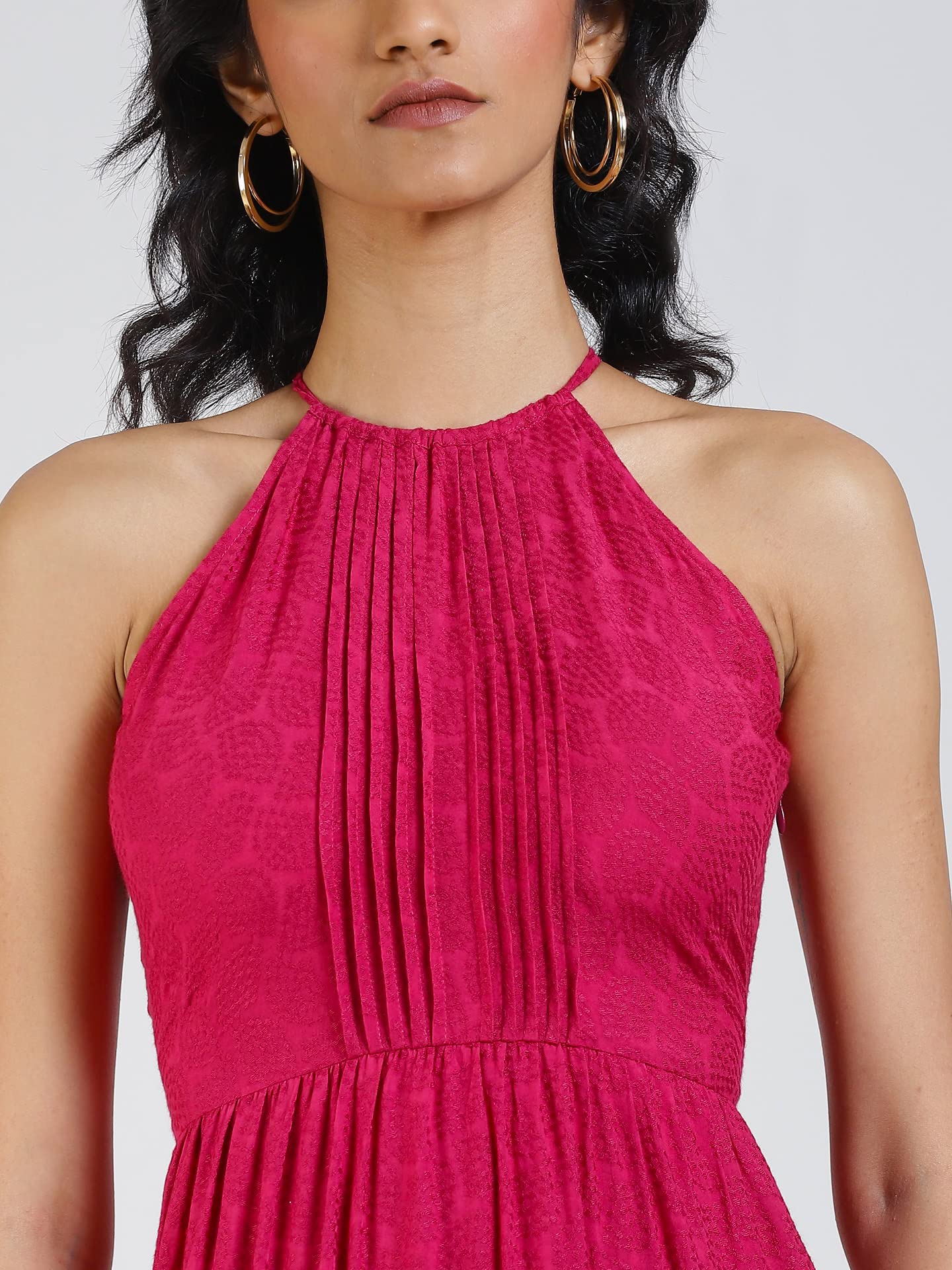 Label RITU KUMAR Women's Knee Length Dress SDRCVJ03N29327165-PLUM-XS Pink