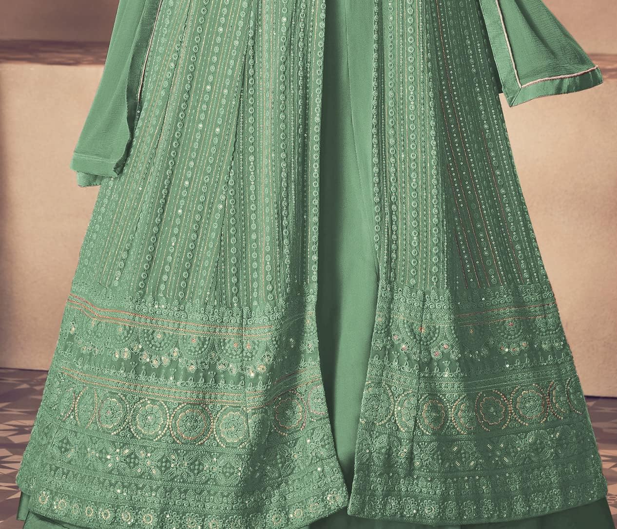 RUDRAPRAYAG Women Maxi Gown Green