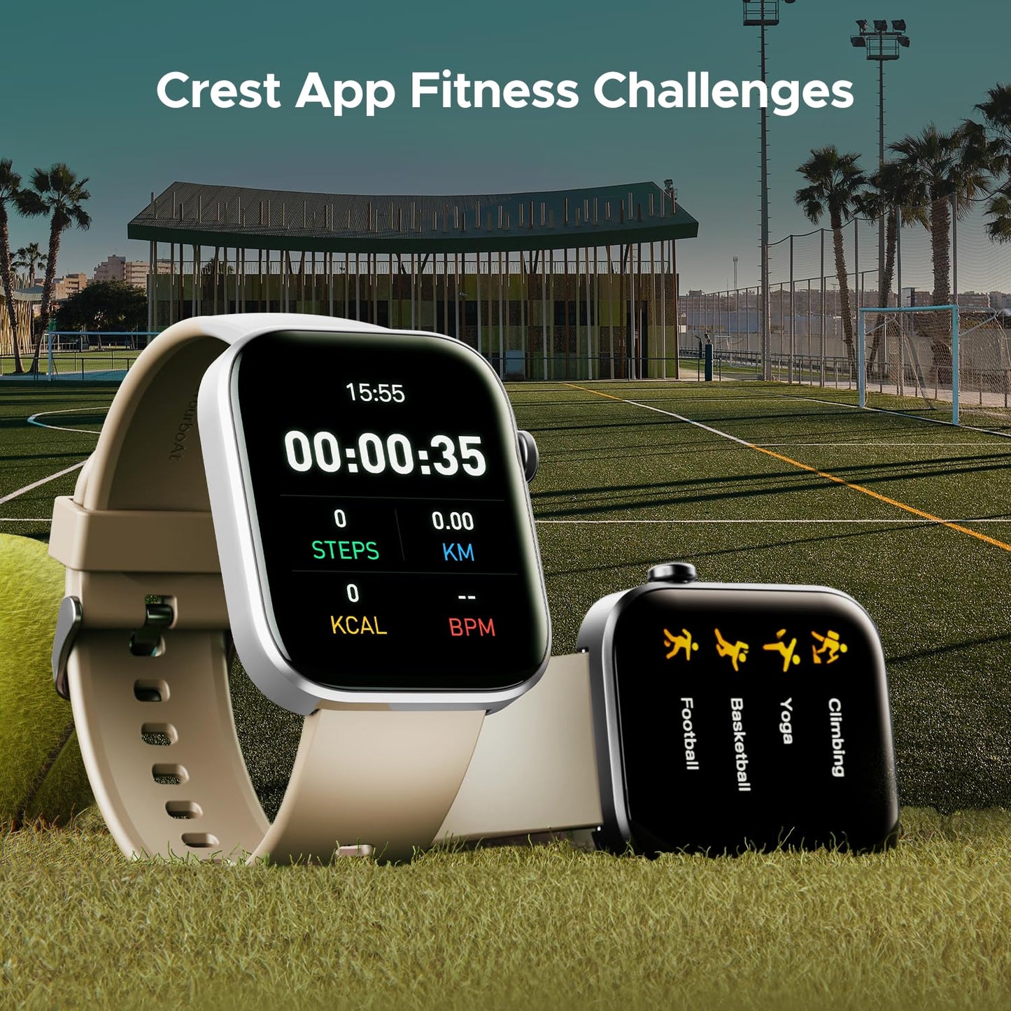 boAt Storm Call 3 w/Turn-by-Turn Navigation, 1.83” HD Display, Bluetooth Calling, Crest+ OS, QR Tray, Watch Face Studio, Coins, Emergency SOS Smart Watch for Men & Women(Salmon Peach)