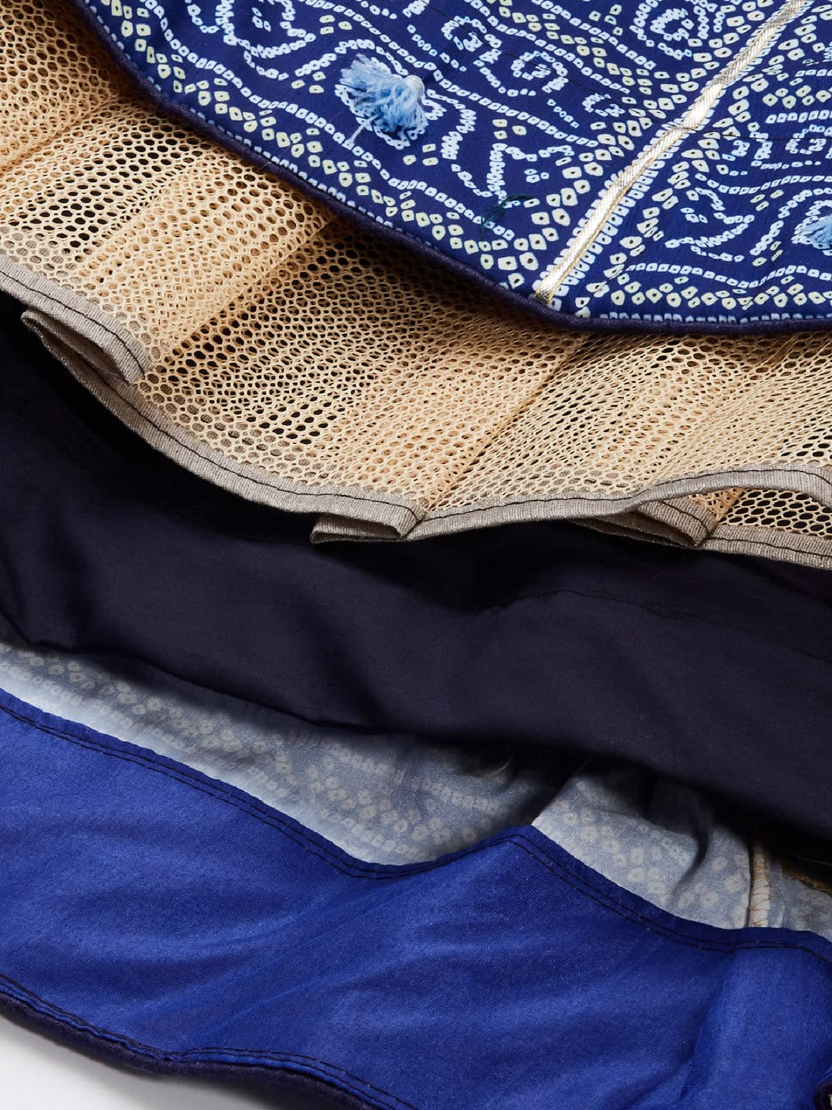 LooknBook Art Women's Silk Semi-Stitched Lehenga Choli (1251_Navy Blue_Free Size)