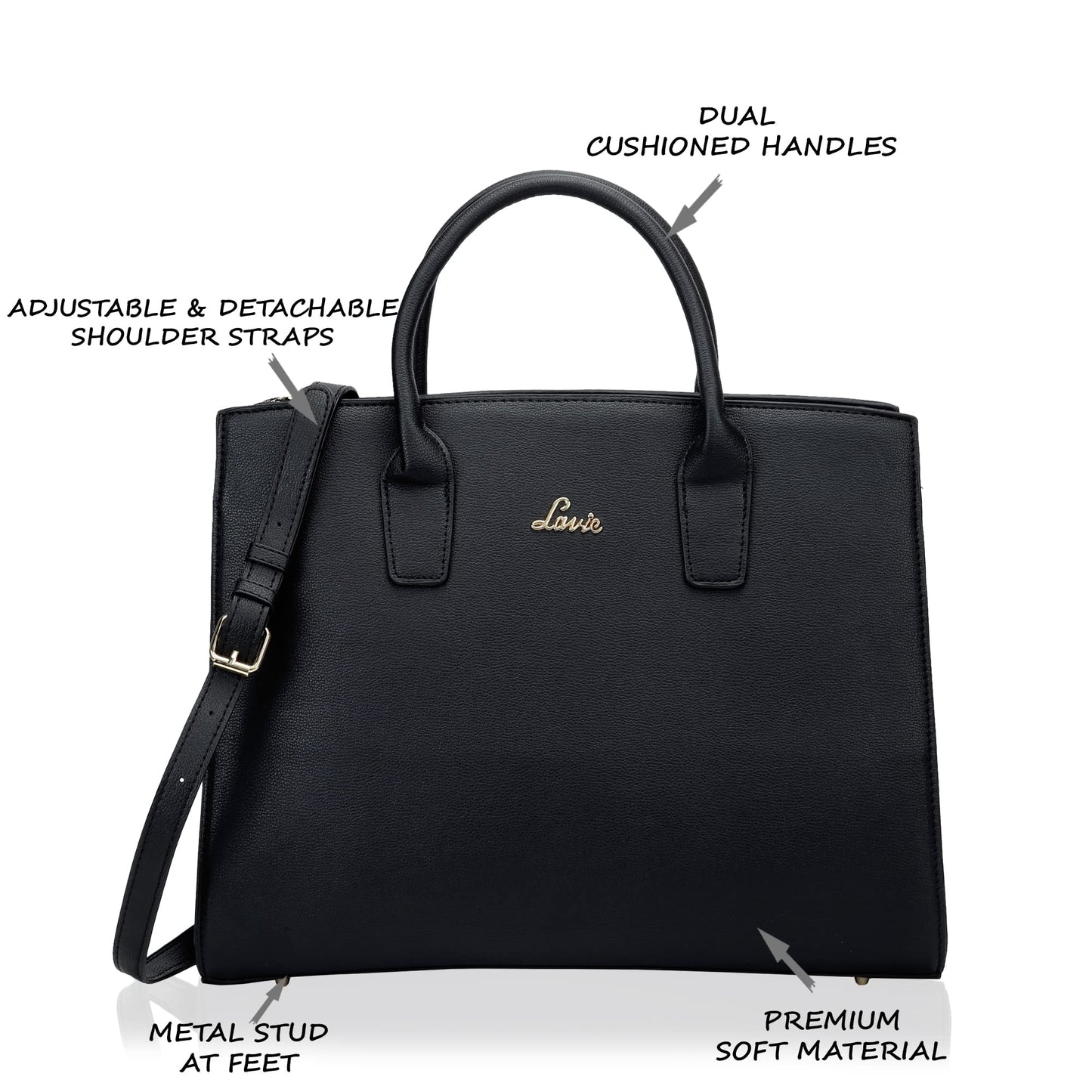 Lavie Ellon Women's Satchel Laptop Handbag for Women | Fits Upto 15 inch Laptop