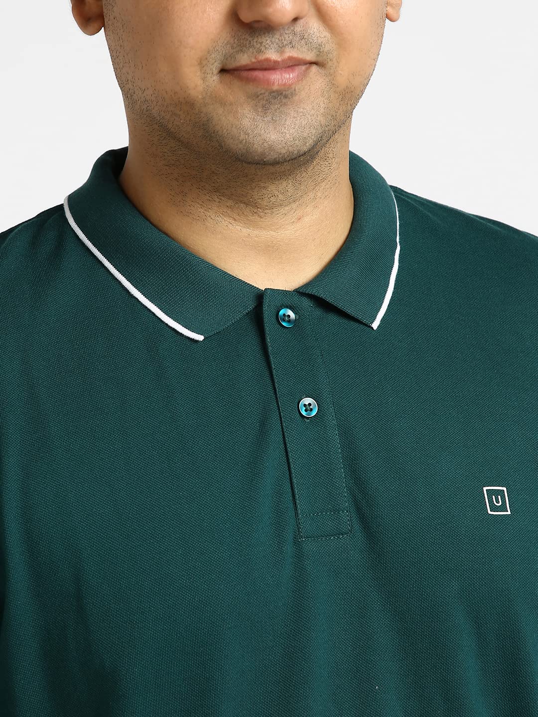 Urbano Plus Men's Green Solid Regular Fit Half Sleeve Cotton Polo T-Shirt (pluspolosolp-034-drgreen-3xl)