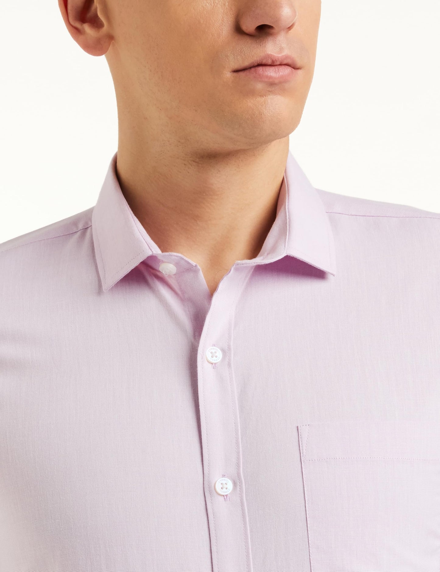 Amazon Brand - Symbol Men's Cotton Rich Formal Shirt | Plain | Full Sleeve - Regular Fit (Available in Plus Size) (Lilac_46)
