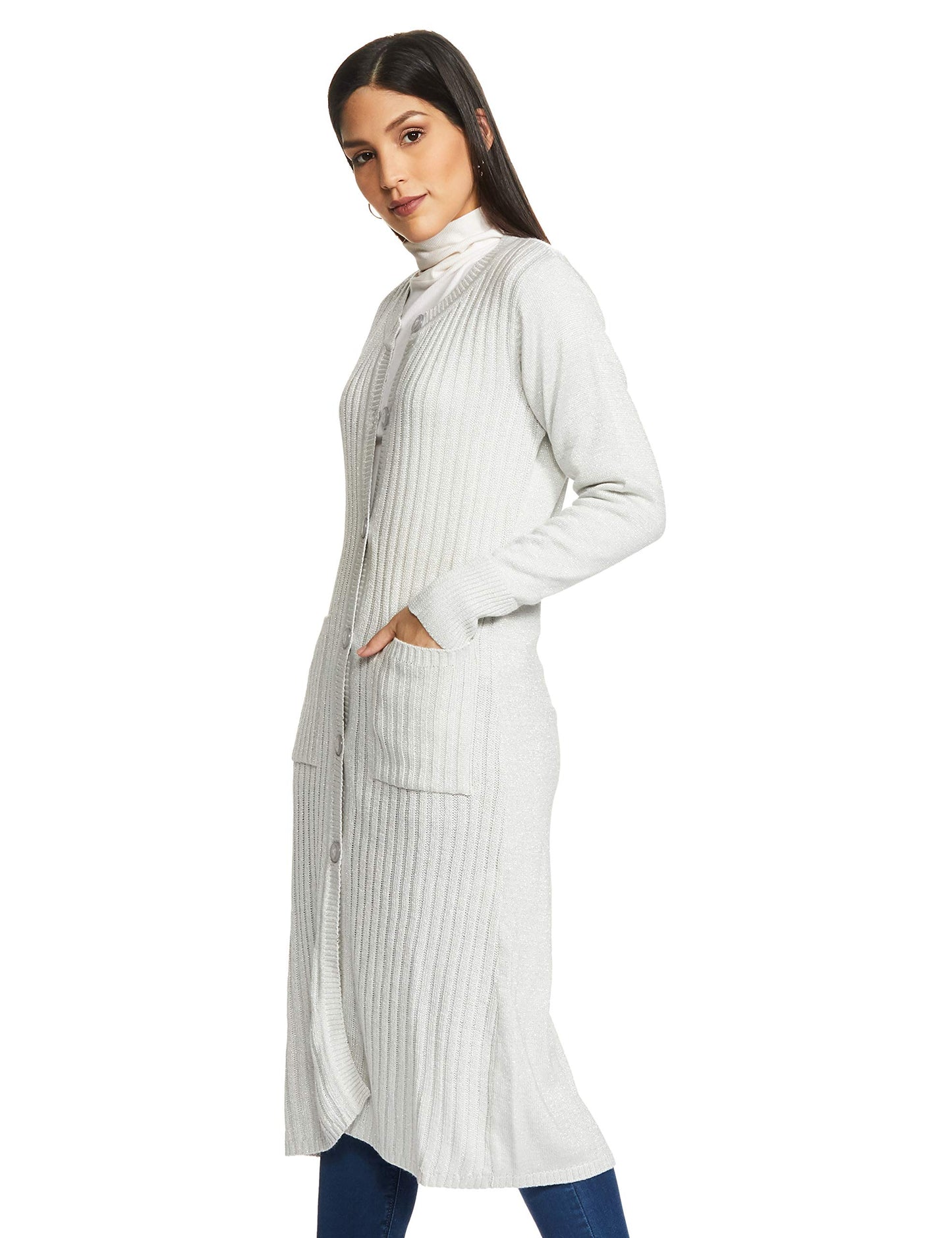 Aurelia Women's Synthetic Sweater (18AUA40008-300286_White_Medium)