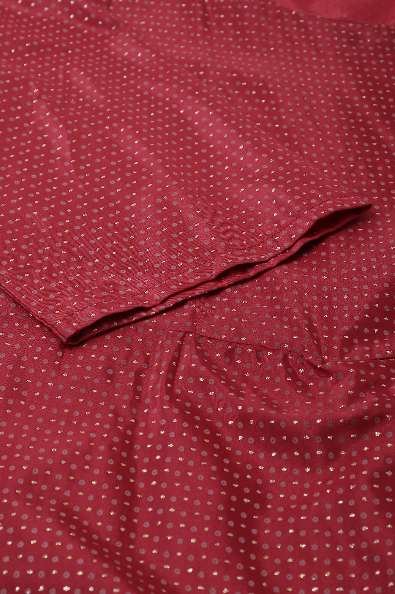 W for Woman Plus Size Maroon Insta Saree Dress with Embroidered Belt_22AUW18050G-119684_4XL