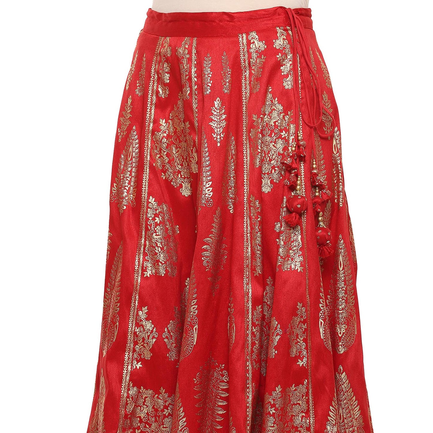 BIBA Women Printed Mix and Match(Skirt CO19862_RED_M)