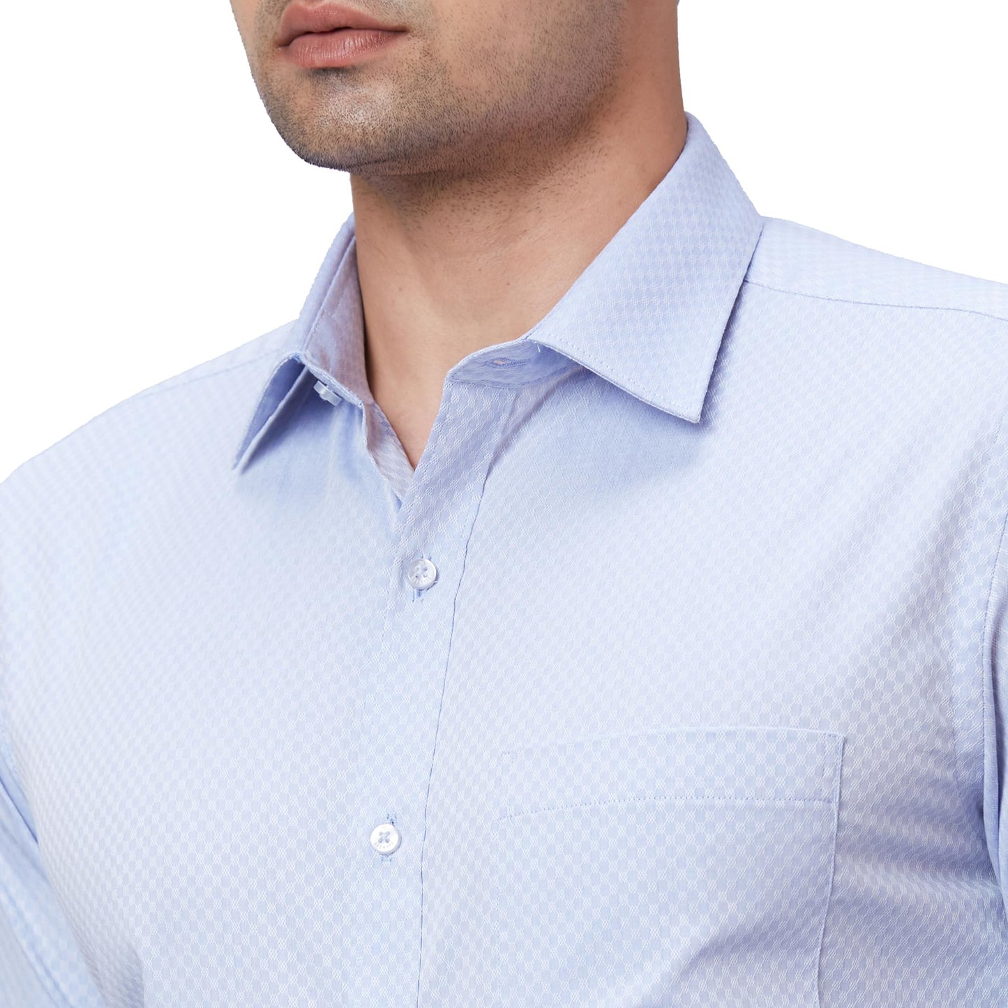 Raymond Men's Slim Fit Shirt (RMSX12761-B2_Light Blue