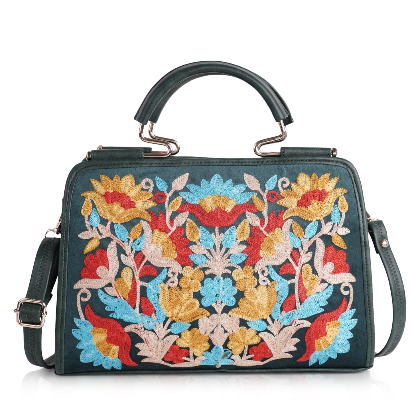 EVEDA Synthetic Leather Stylish Trendy Design Shoulder Crossbody Hobo Women Handbag, Green