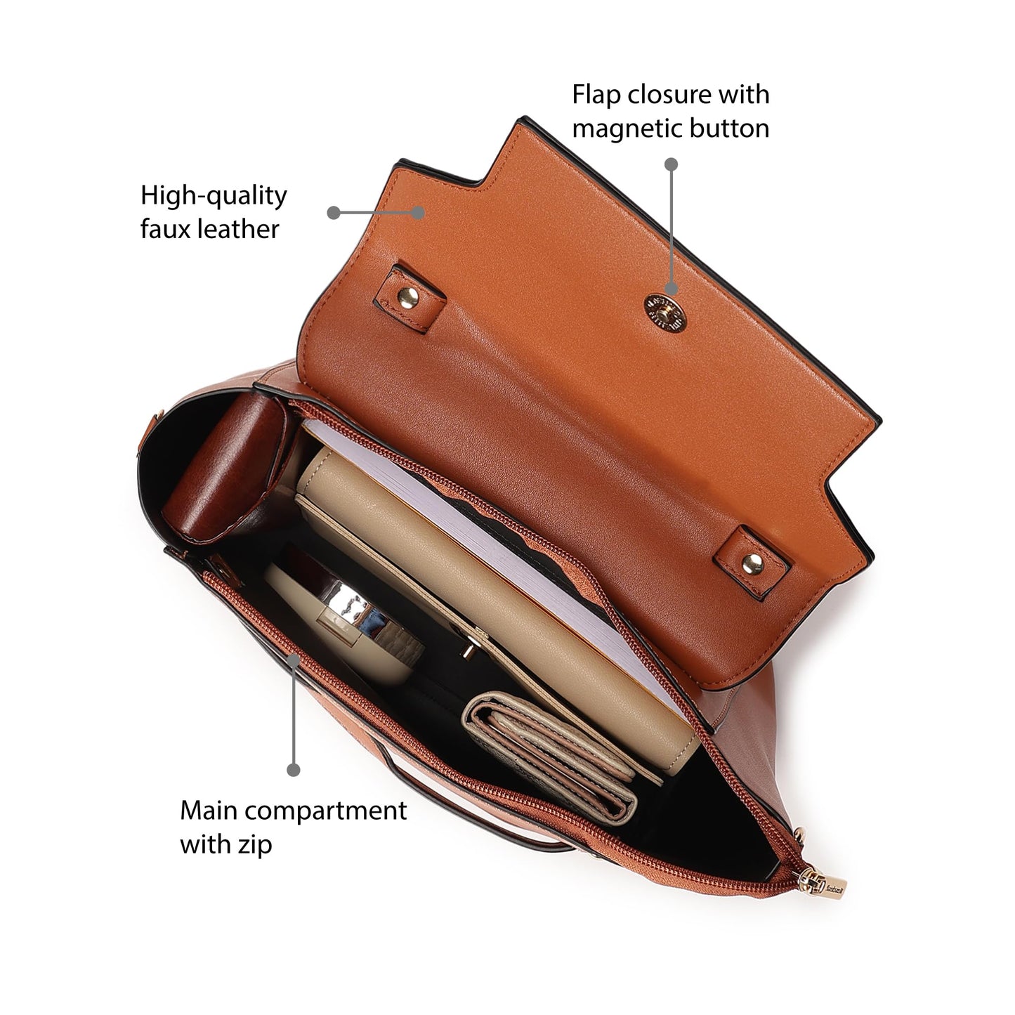 Fastrack Structured Sling Bag For Women | Faux Leather Sling With Detachable and Adjustable Belt | Flap Closure With Magnetic Lock and Handheld Option | Trendy Women Handbags