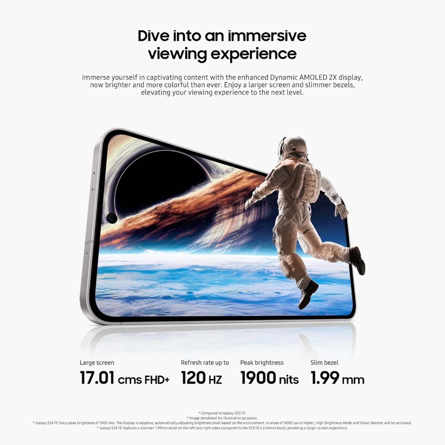 Samsung Galaxy S24 FE 5G AI Smartphone (Graphite, 8GB RAM, 128GB Storage)