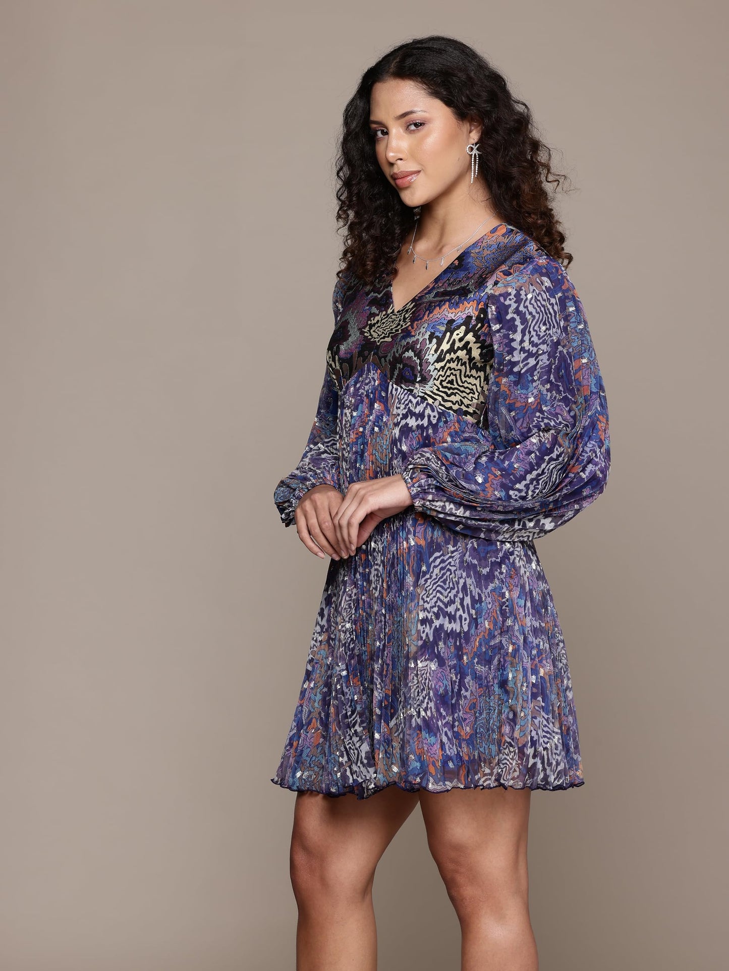 Label RITU KUMAR Blue Leora Short Dress