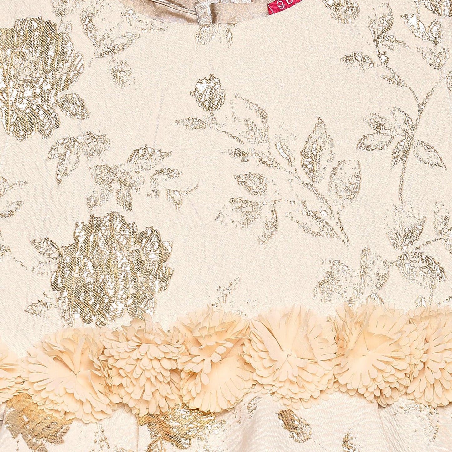 BIBA Girl Printed Gathered Kid(KW5585_Beige_5)