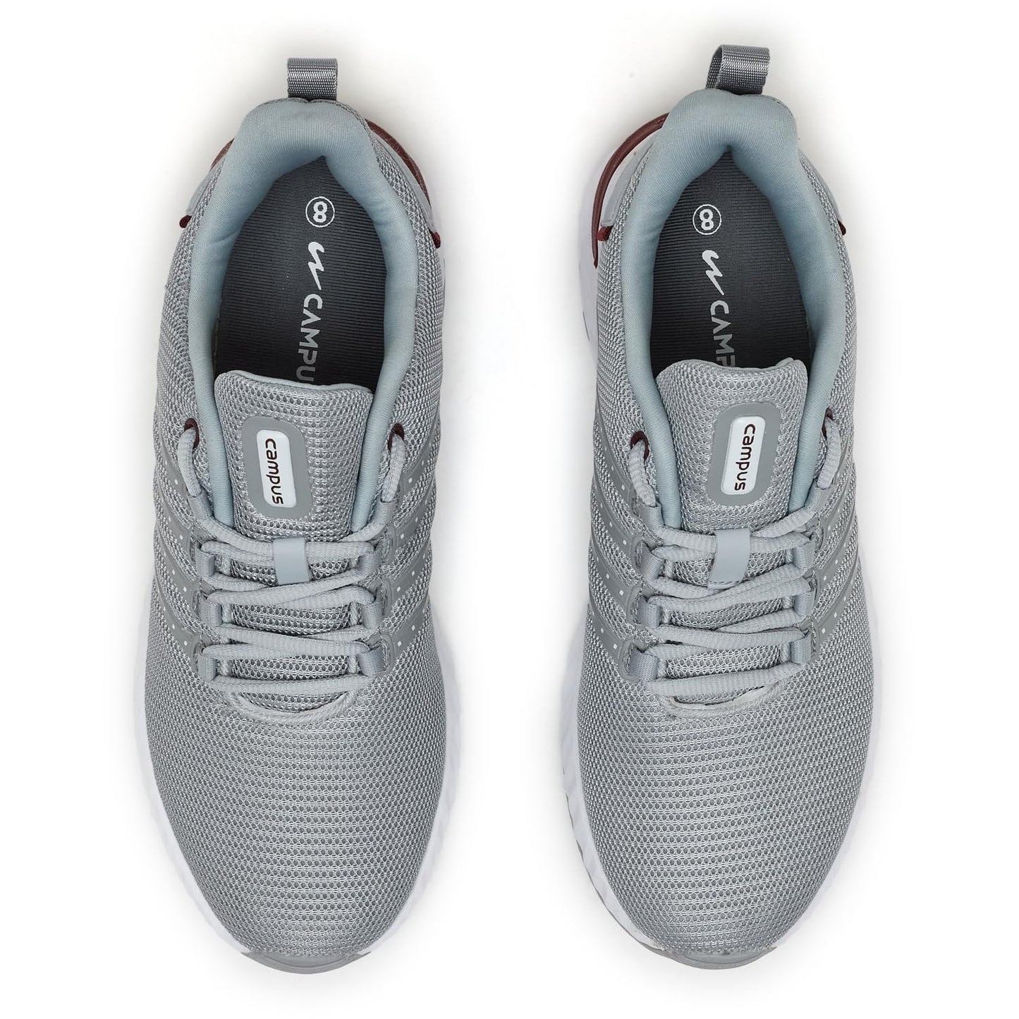 Campus Men's Oslo PRO Running Shoes L.Gry/WHT/MHRN - 8UK/India