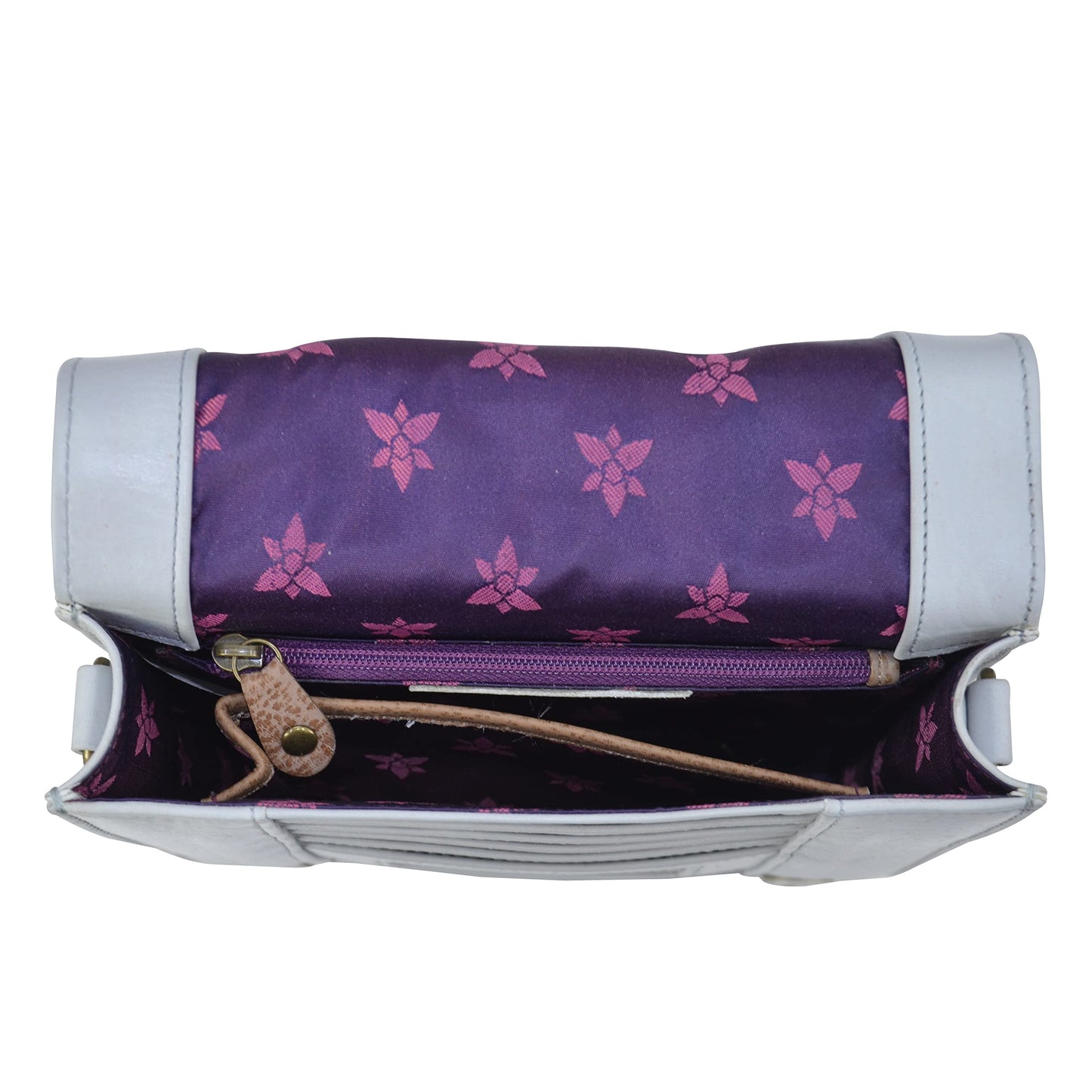 Anuschka Women’s Hand-Painted Genuine Leather Small Messenger - Floral Charm