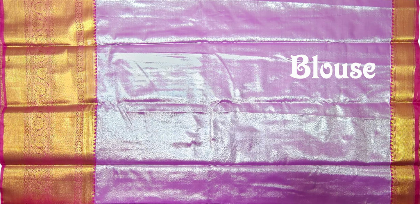 VFCollections Women's Kanchipuram Silk Pure Pattu Sarees With Blouse (VFC486-3)