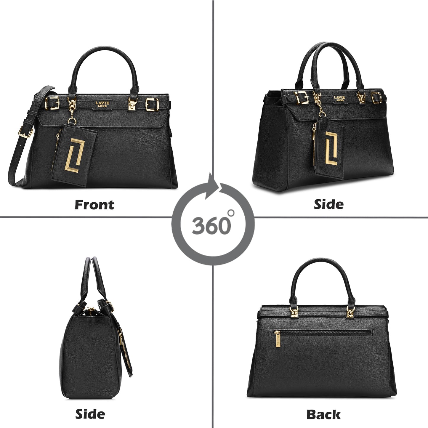 Lavie Luxe Women's Duo Cindy Horizontal Satchel Bag | Satchel Handbag For Work | Ladies Purse | Stylish Shoulder Bag | Gift For Women