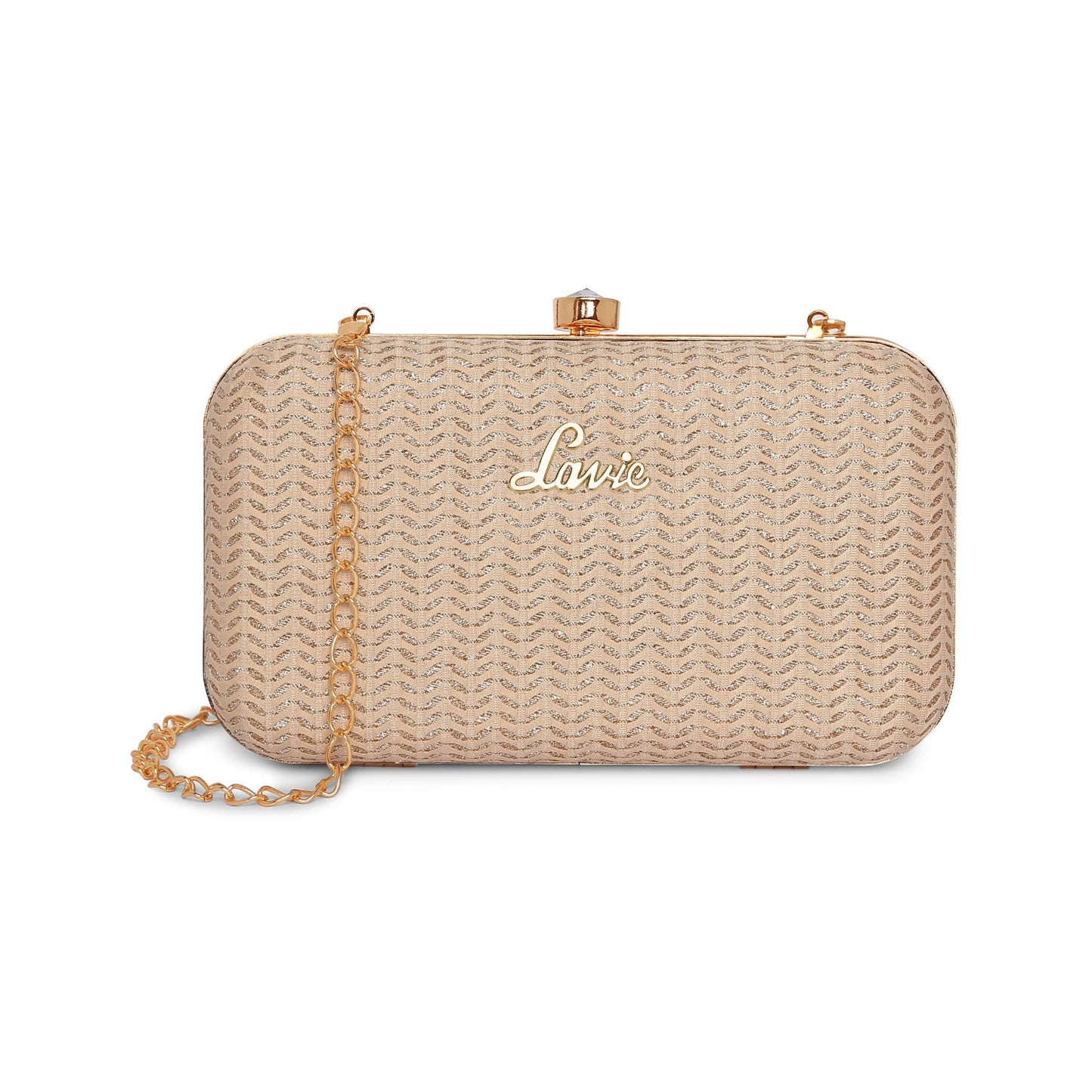 Lavie Women's Sparkle Framed Clutch Gold Metallic Ladies Purse Handbag