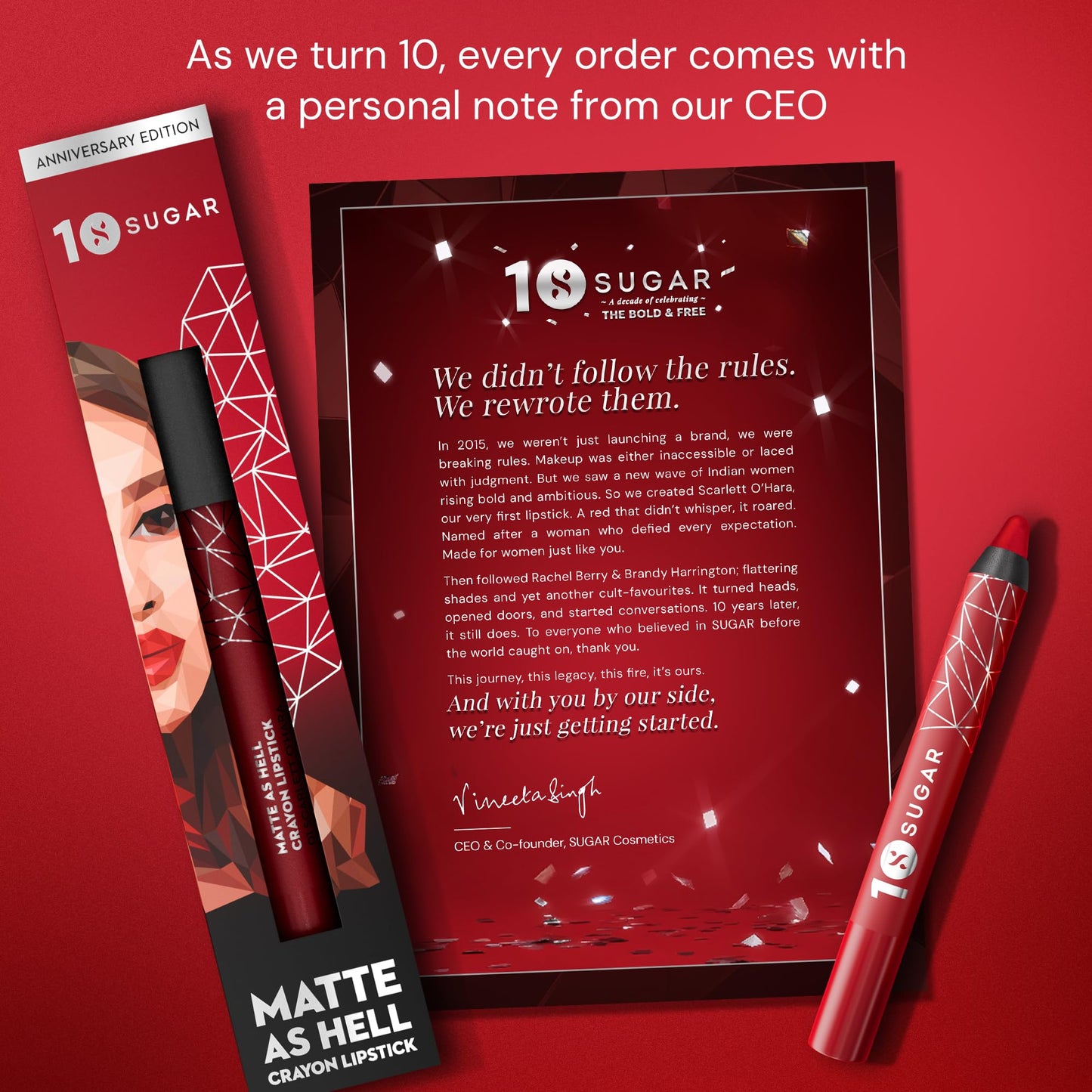 SUGAR Cosmetics Matte as Hell Crayon Lipsticks for Women | Lasts Up To 8+ Hours | Lip Crayon with Sharpener | 2.8gm - 17 Brandy Harrington (Anniversary Edition)