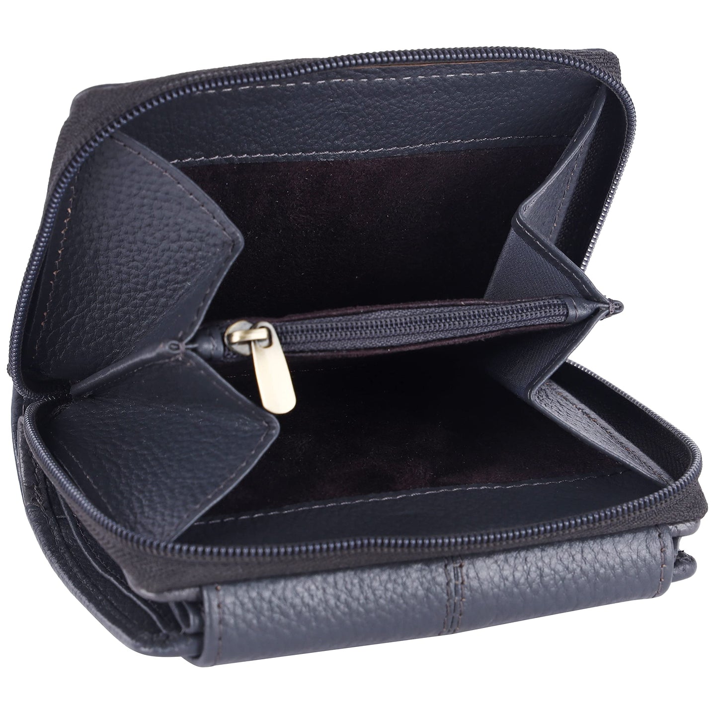 HAMMONDS FLYCATCHER Leather Ladies Wallet for Woman with 14 Card Slots - Clutch Purse for Women, Ladies Wallet for Women Stylish, Purse for Woman, Grey