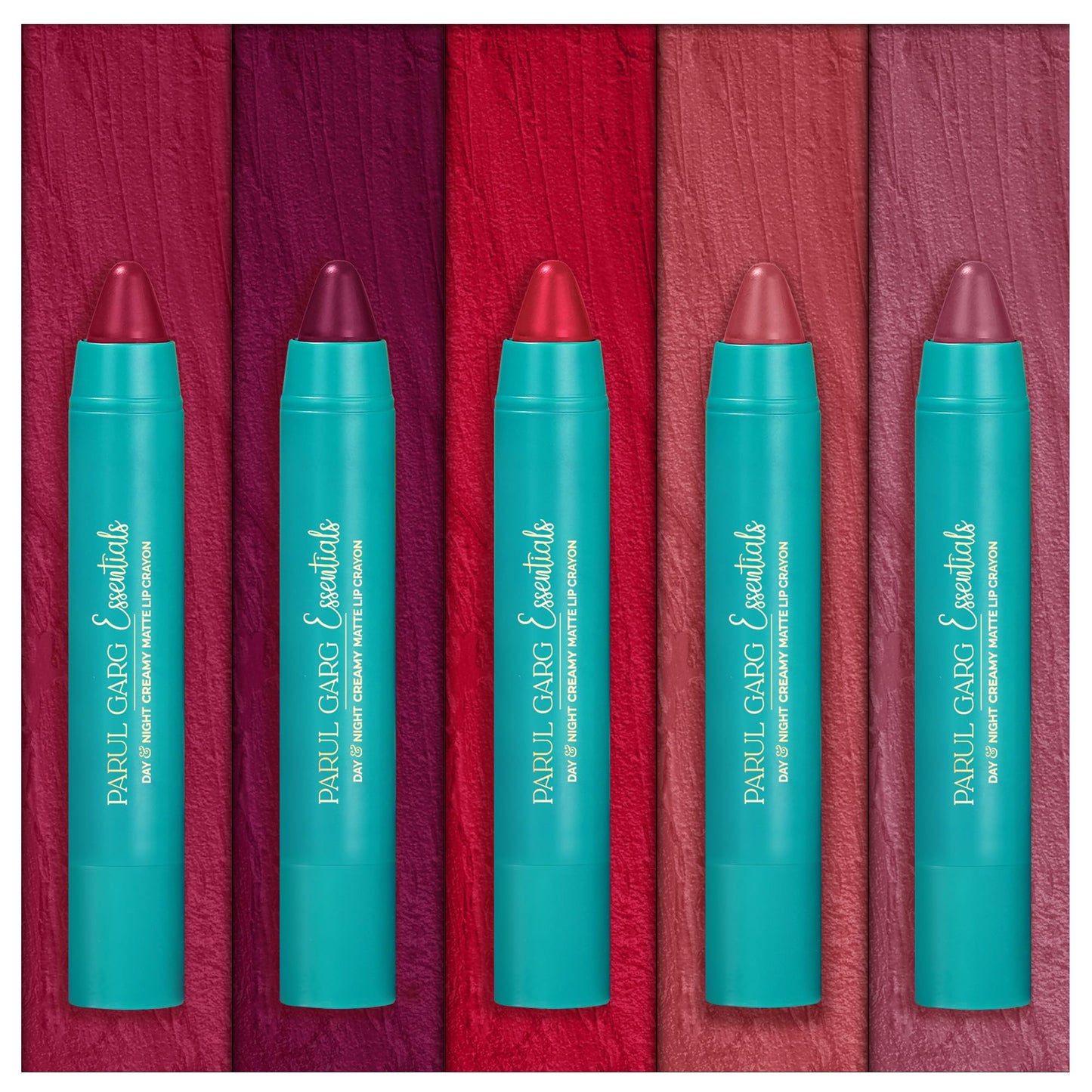 Parul Garg Beauty Everyday Neutrals Lip Crayon Set (Pack of 5) | Creamy Matte Lip Crayons | Natural Shades | Perfect for Light-Medium Skin Tones | Vegan, Long-lasting | Made in India (Most Loved)