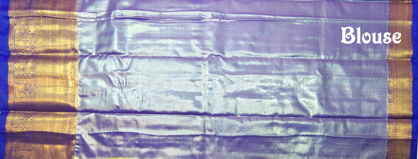 VFCollections Women's Kanchipuram Silk Pure Pattu Sarees With Blouse (VFC492-3)