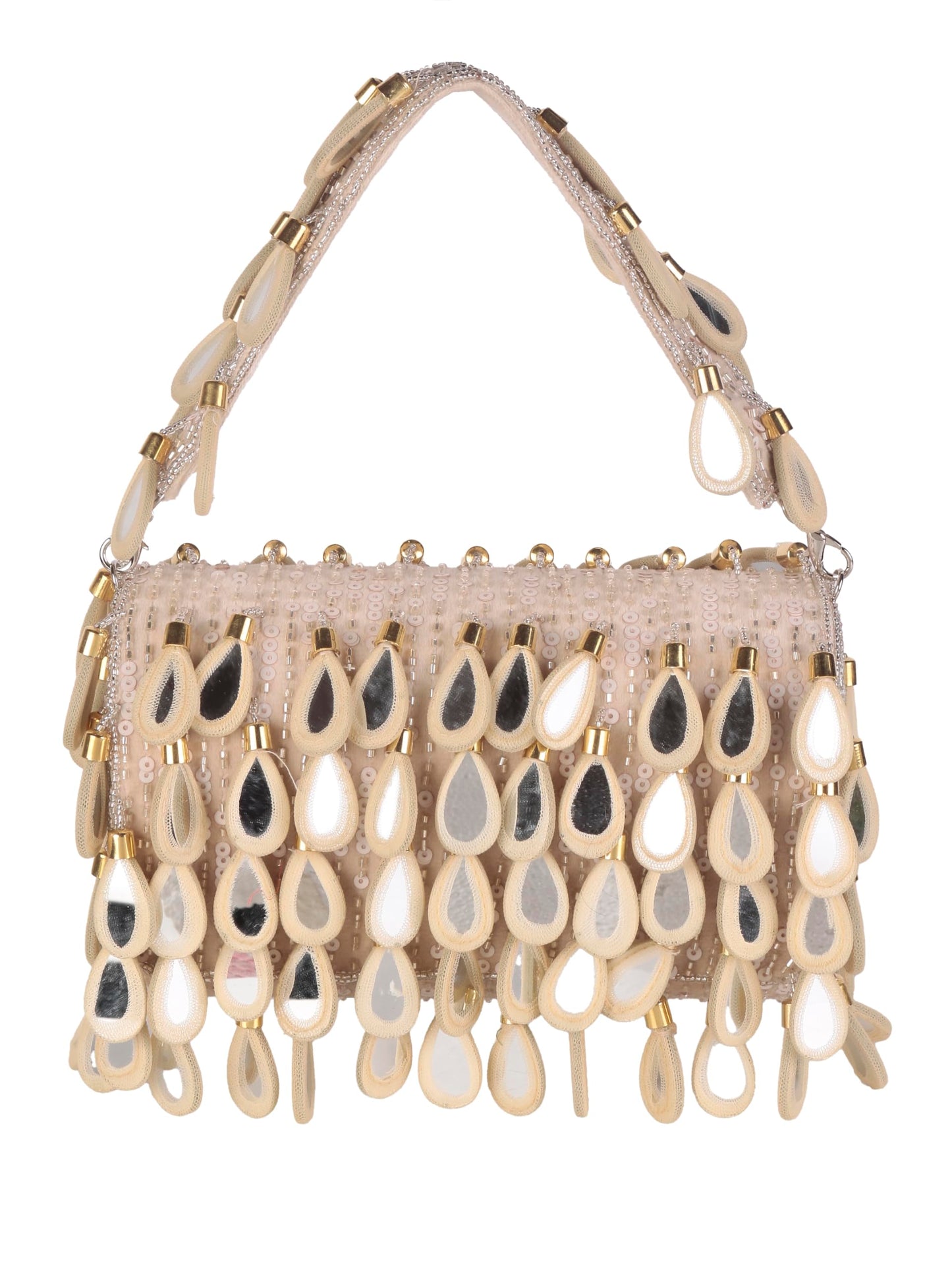 SWISNI embellished bride clutch II Women's Traditional Designer Clutch For Women & Girls II FLAP BAGS (Beige)