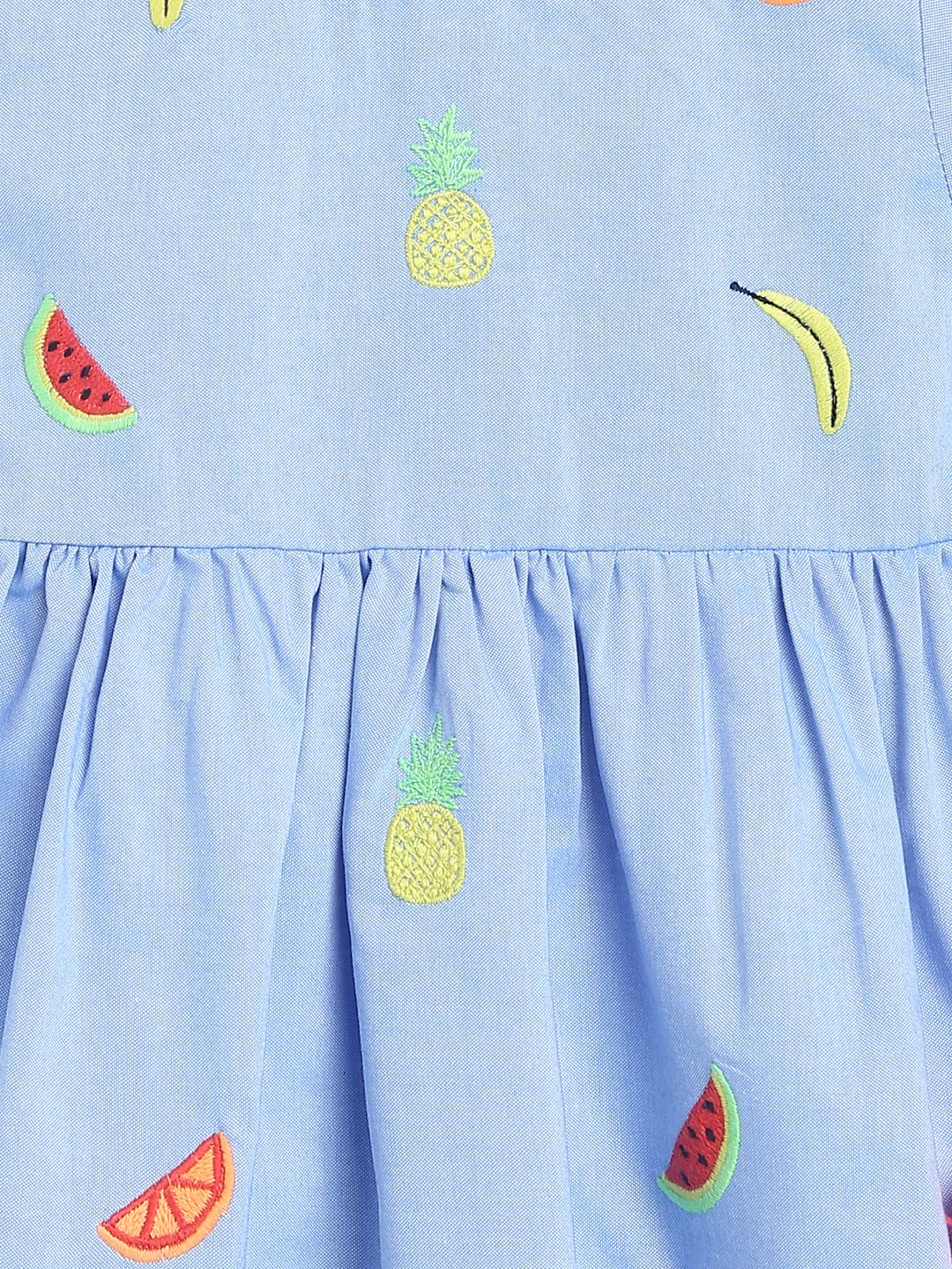 nauti nati Girl's Cotton Strapless Mini Dress (NN311-013-12-18M_Blue_12 Months-18 Months)