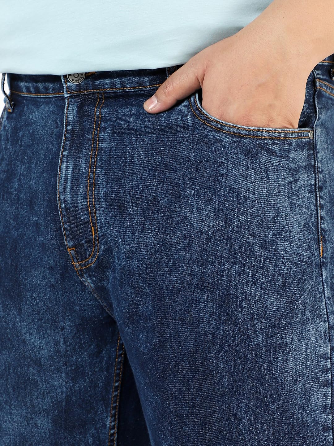 Urbano Plus Men's Dark Blue Regular Fit Washed Jeans Stretchable (plusavtowlregp-dblue-38)