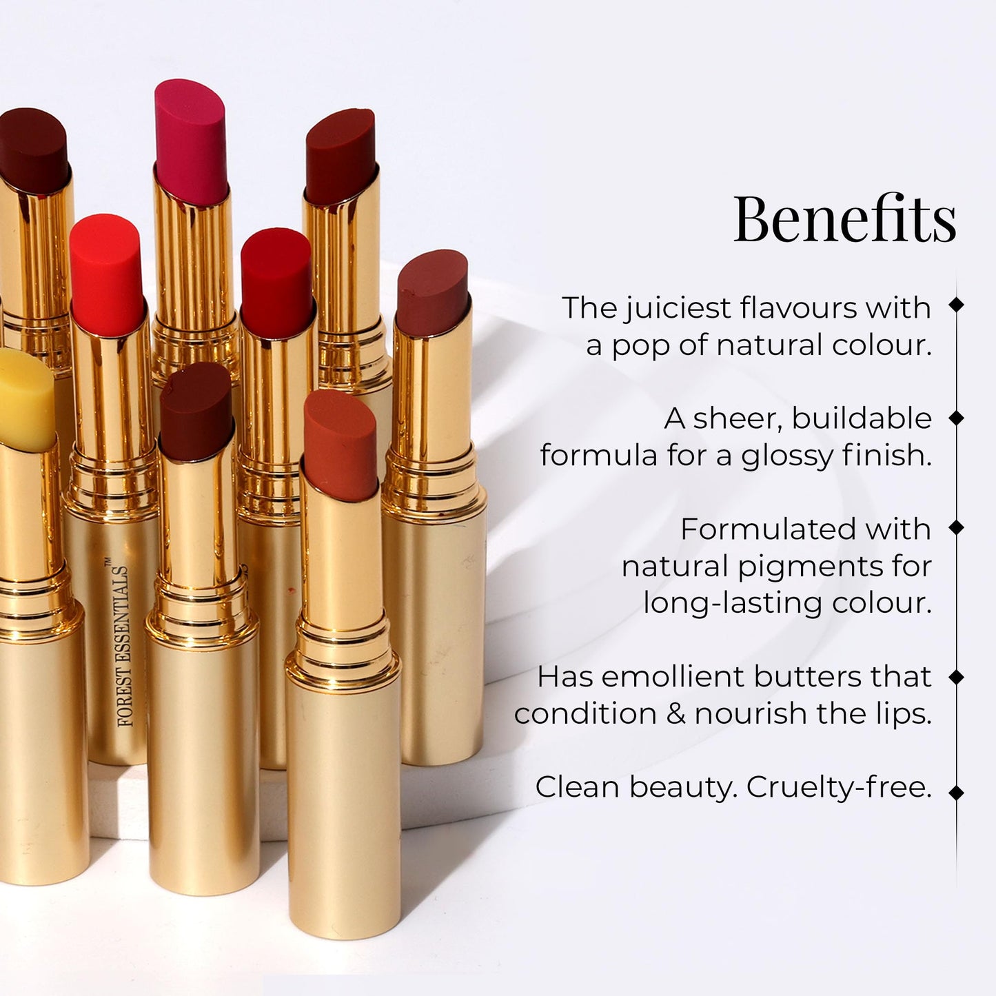 Forest Essentials Tinted Plumping Lip Serum Gulab Jal | Natural Glossy Lip Tint with Natural Colour & Flavours | Clean, Cruelty-Free Makeup