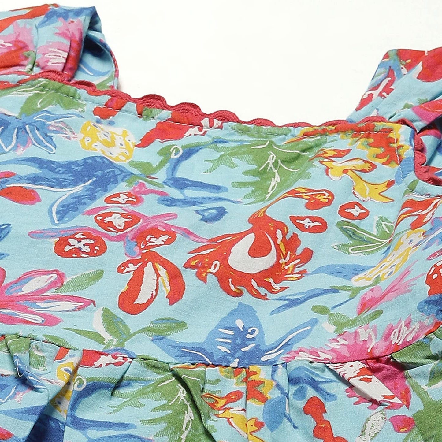 BIBA Girl Printed Kid(KW5261_Blue_3)