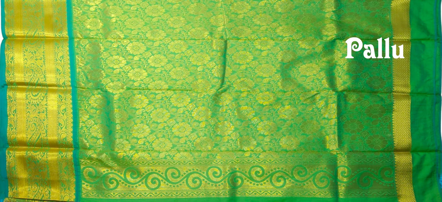 SREE KUMARAN Women's Kanchipuram Silk Pure Pattu Sarees With Blouse (VSK292-2)
