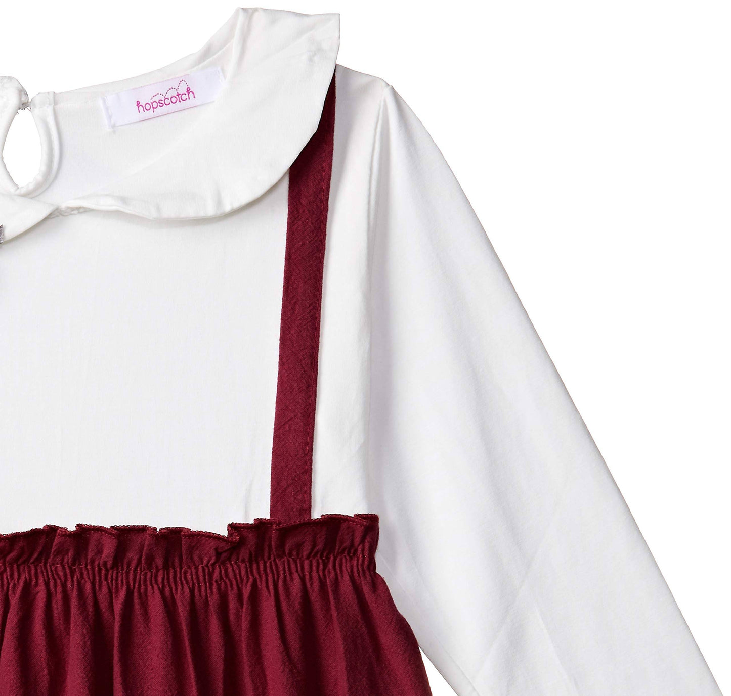 Hopscotch Baby Girls Knee Length Casual Dresses in White Color for Ages (6-9 Months)