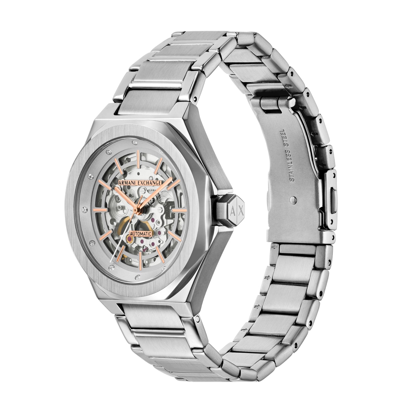 Armani Exchange NA Silver Automatic Stainless Steel Watch AX4618