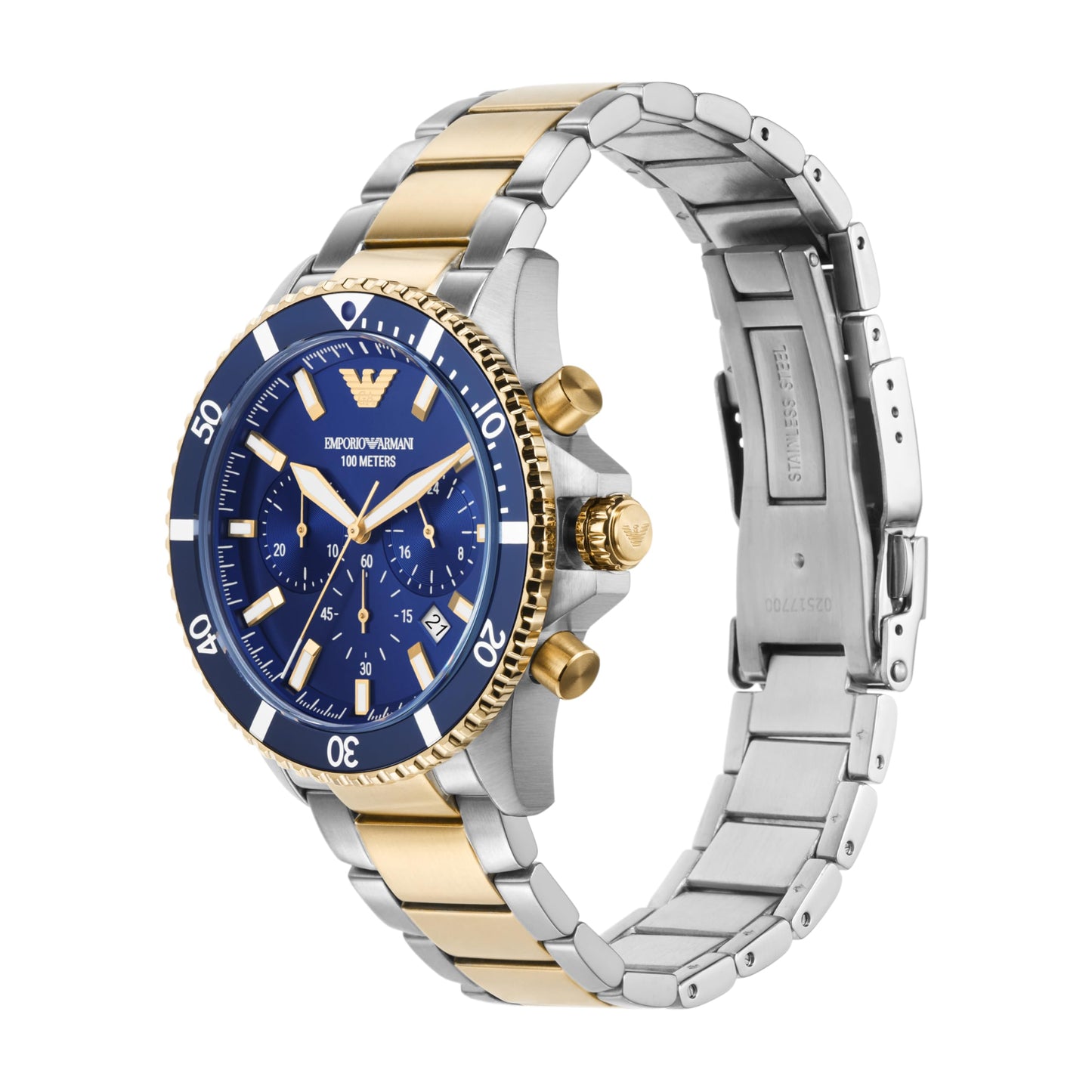 Emporio Armani Analog Blue Dial Men's Watch-AR11362 Stainless Steel, Multicolor Strap