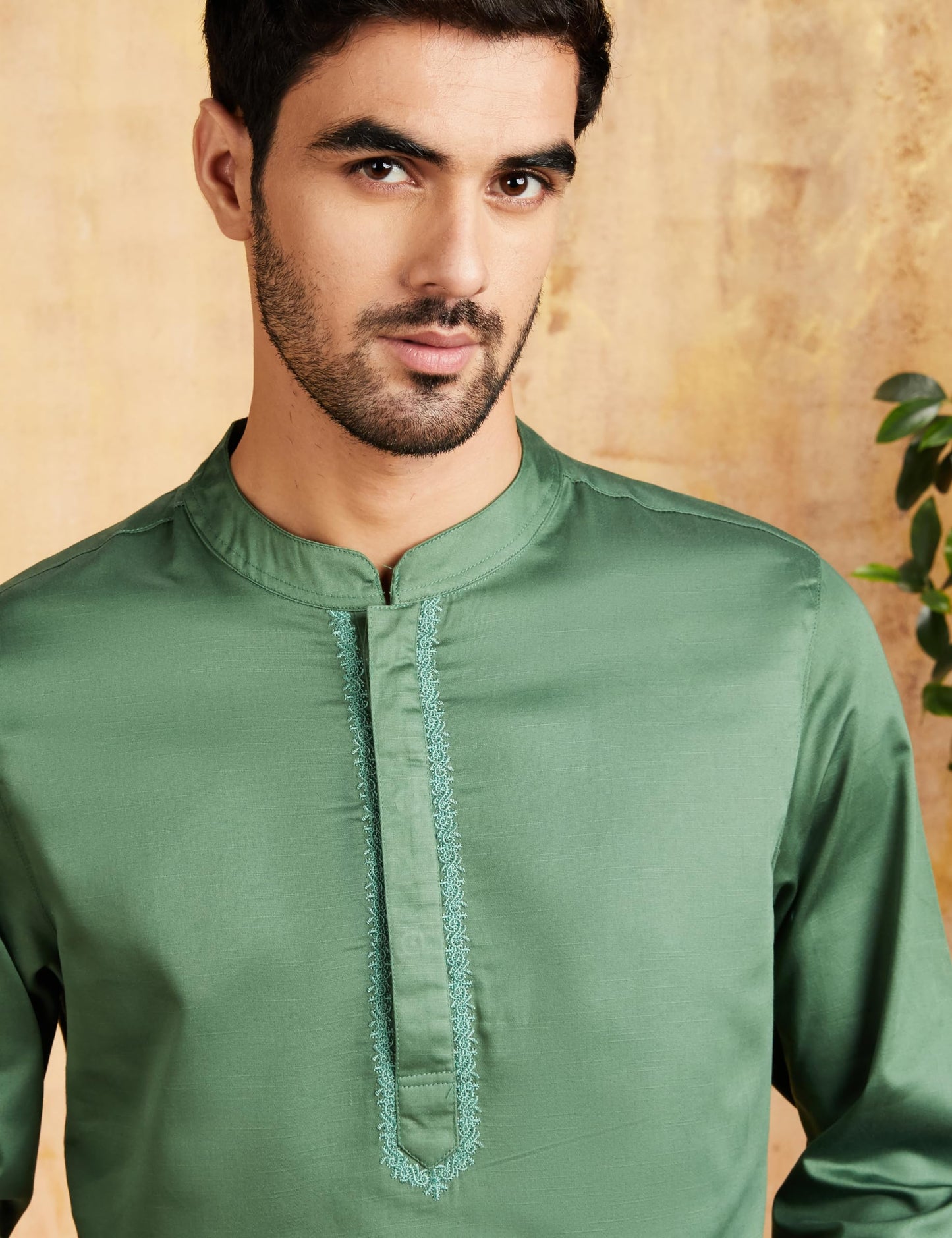 Amazon Brand - Symbol Casual Men's Kurta (SYMETHLKUR-6_Capu Olive_4XL)