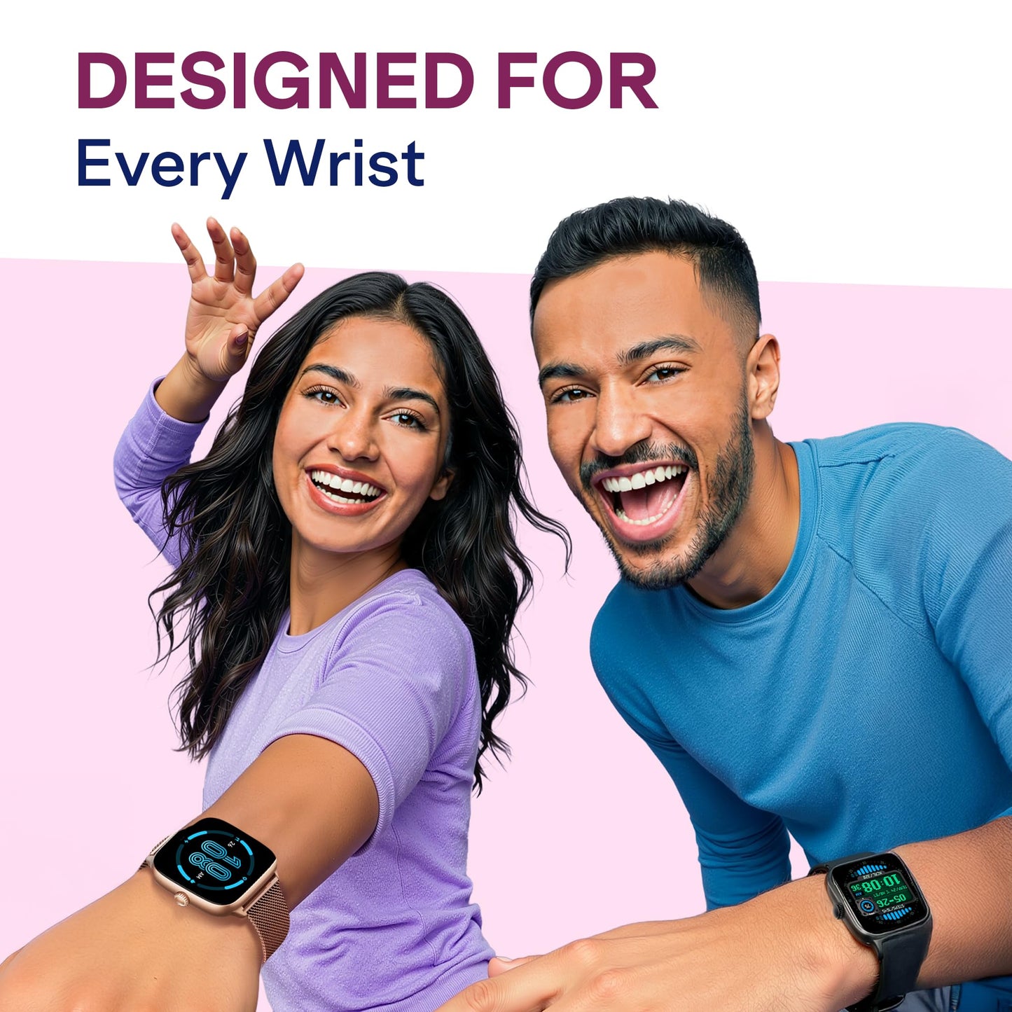 Boat Storm Verge, 1.72" (4.4 cm) Unisex Design, AuraVue Display with 20% Higher Brightness, Premium Metal Body, 80+ Sports Mode, Bluetooth Calling, Smart Watch for Men & Women (Rose Gold)