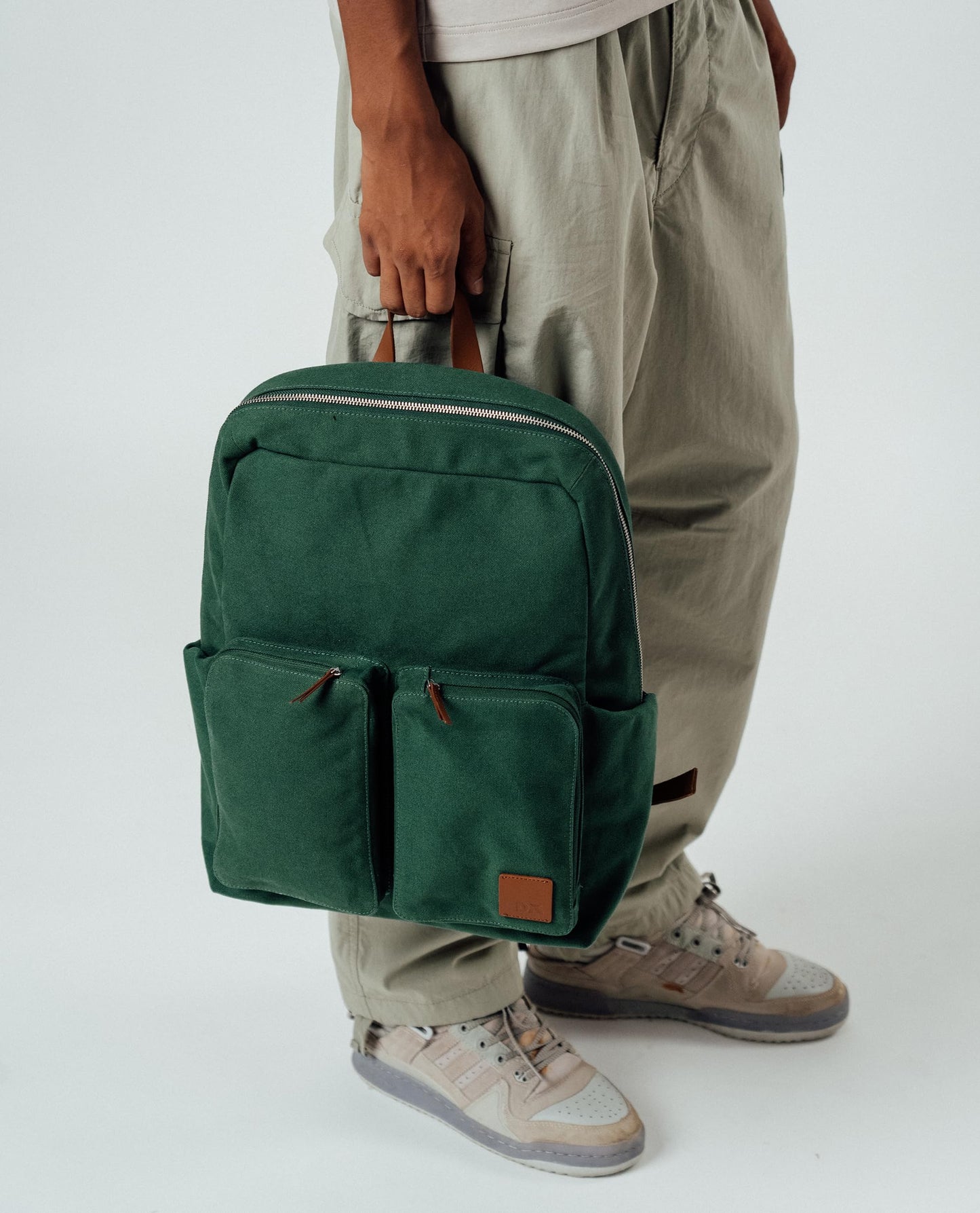 DailyObjects Forest Green Field Backpack| Casual Laptop Bag with Luggage Sleeve | Unisex Travel Backpack | Made of Durable Canvas Material | Zippered Compartments with Pockets