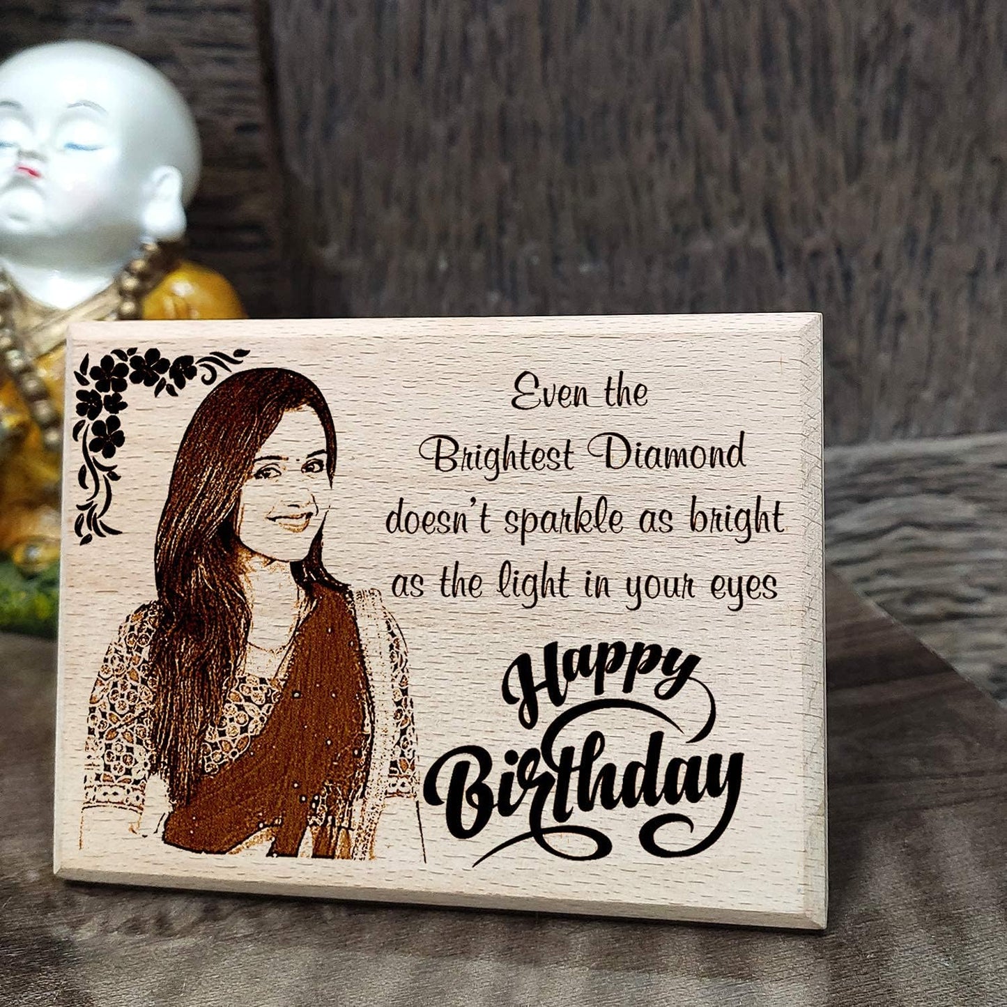 Incredible Gifts India GFTBX Personalized Engraved Wooden Photo Frame For Sister (5X4 Inches, Wood), Tabletop Rectangular