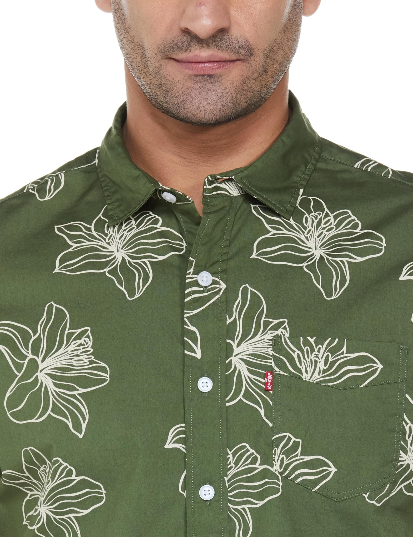 Levi's Men's Fitted Shirt (32908-0345_Bronze Green