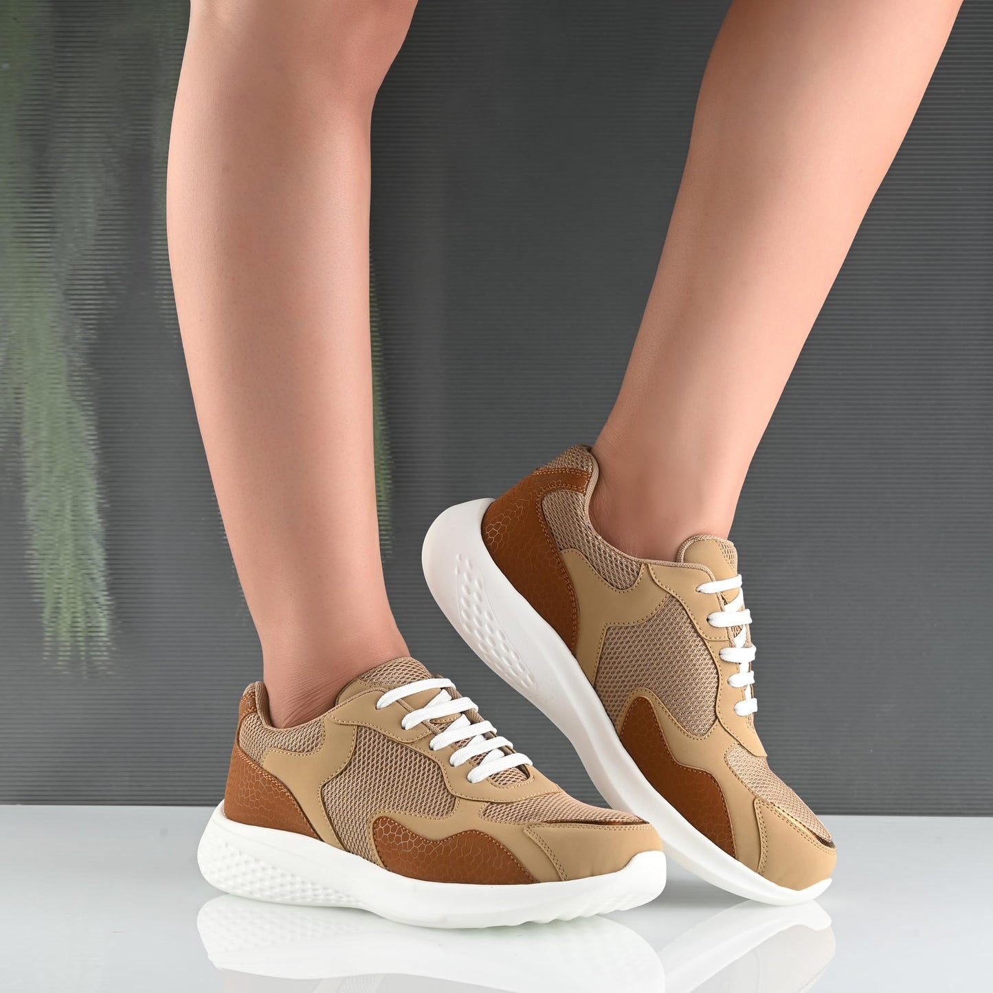 Centrino Women Casual Sneaker | Ultra Soft Cushion | Trendy & Lightweight Design | Low Top Flat Sole | Colorblock Sneakers | White Sneakers Girl Shoes 7619-4