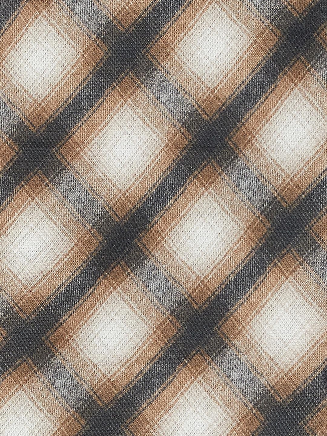 Max Women Checked A-line Midi Skirt (Beige_M)