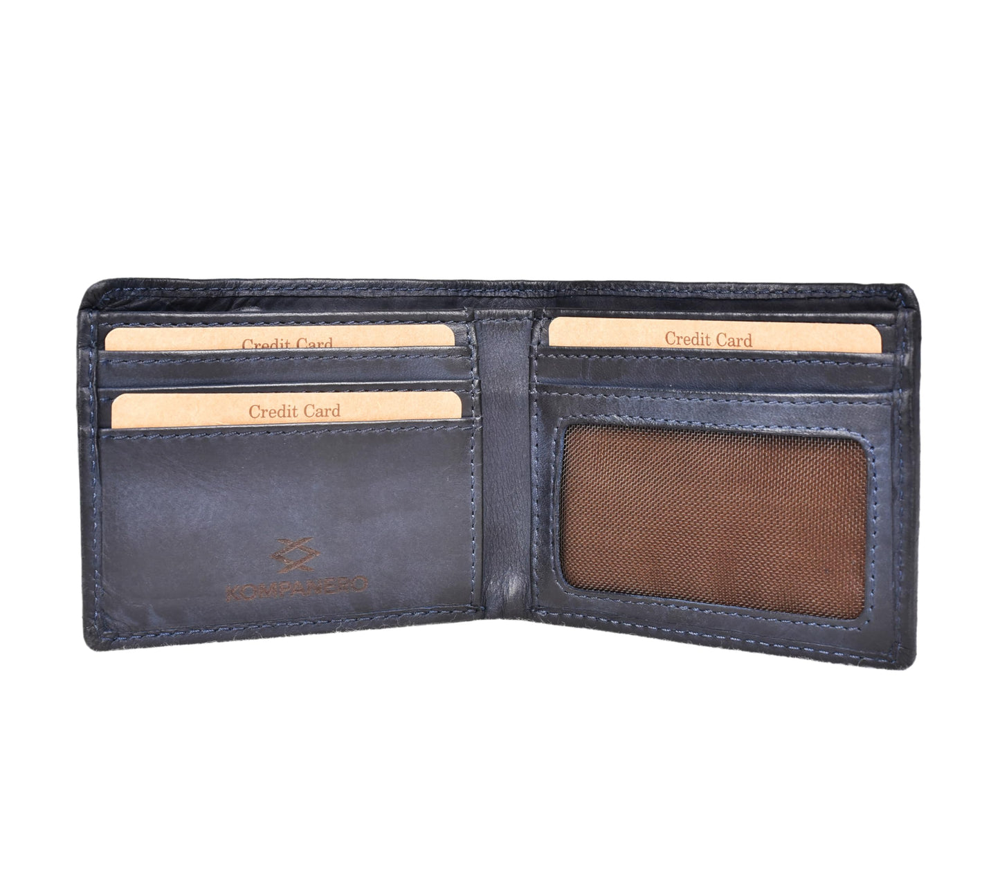 KOMPANERO Genuine Leather Wallet (C-12622-BLUE)