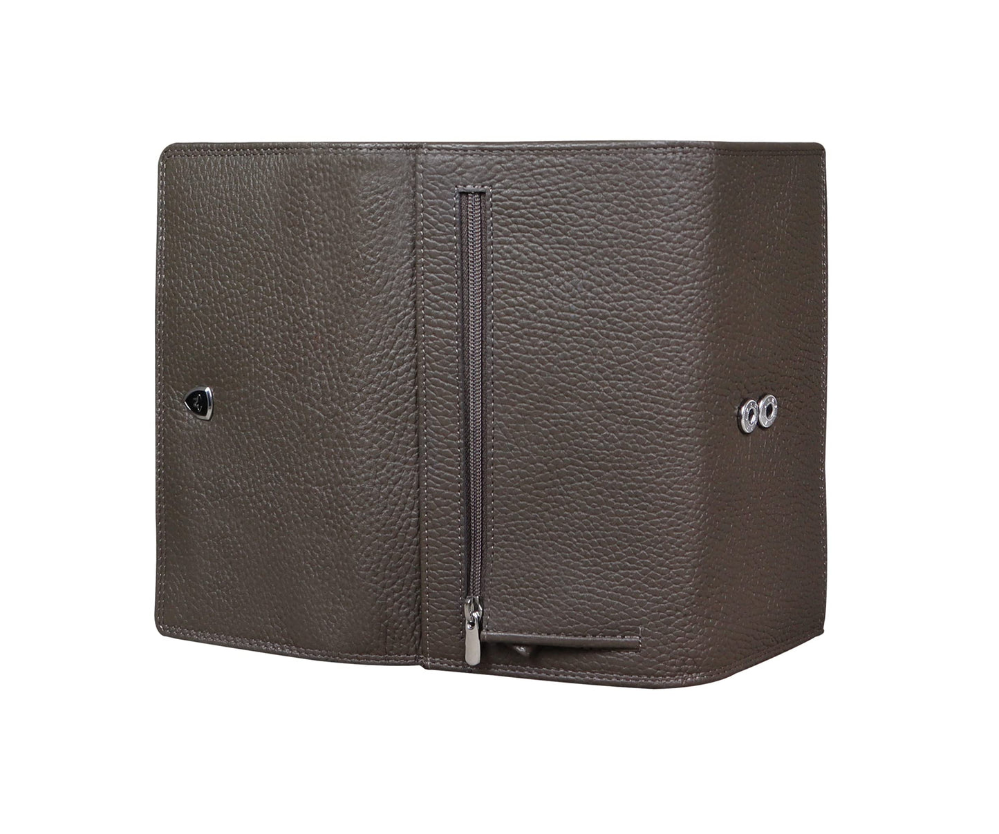 Women's Genuine Leather Wallet-Long Purse Wallet with Multiple Card Slots, Zip Pocket and Note Compartment (Tope)