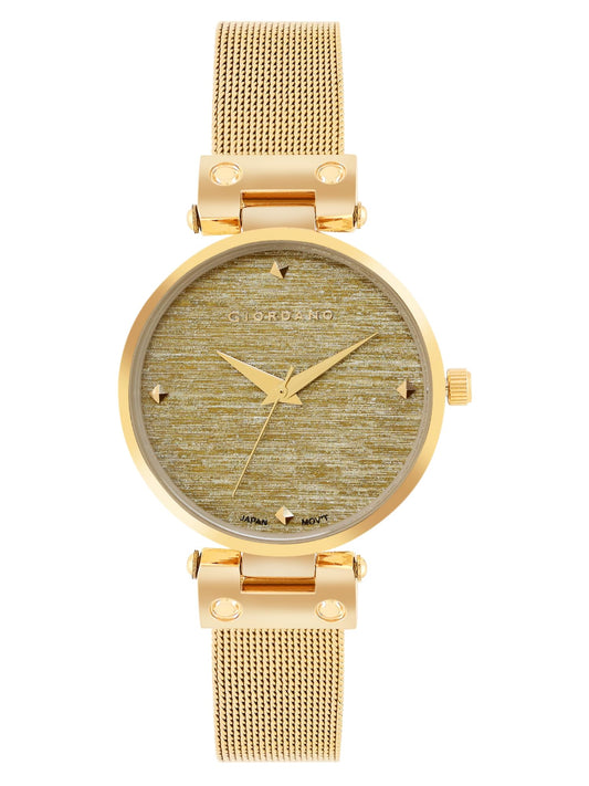 Giordano Analog Stylish Watch for Women Water Resistant Fashion Watch Round Shape with 3 Hand Mechanism Wrist Watch for Girls & Ladies to Compliment Your Look/Ideal Gift for Female - GZ-60056