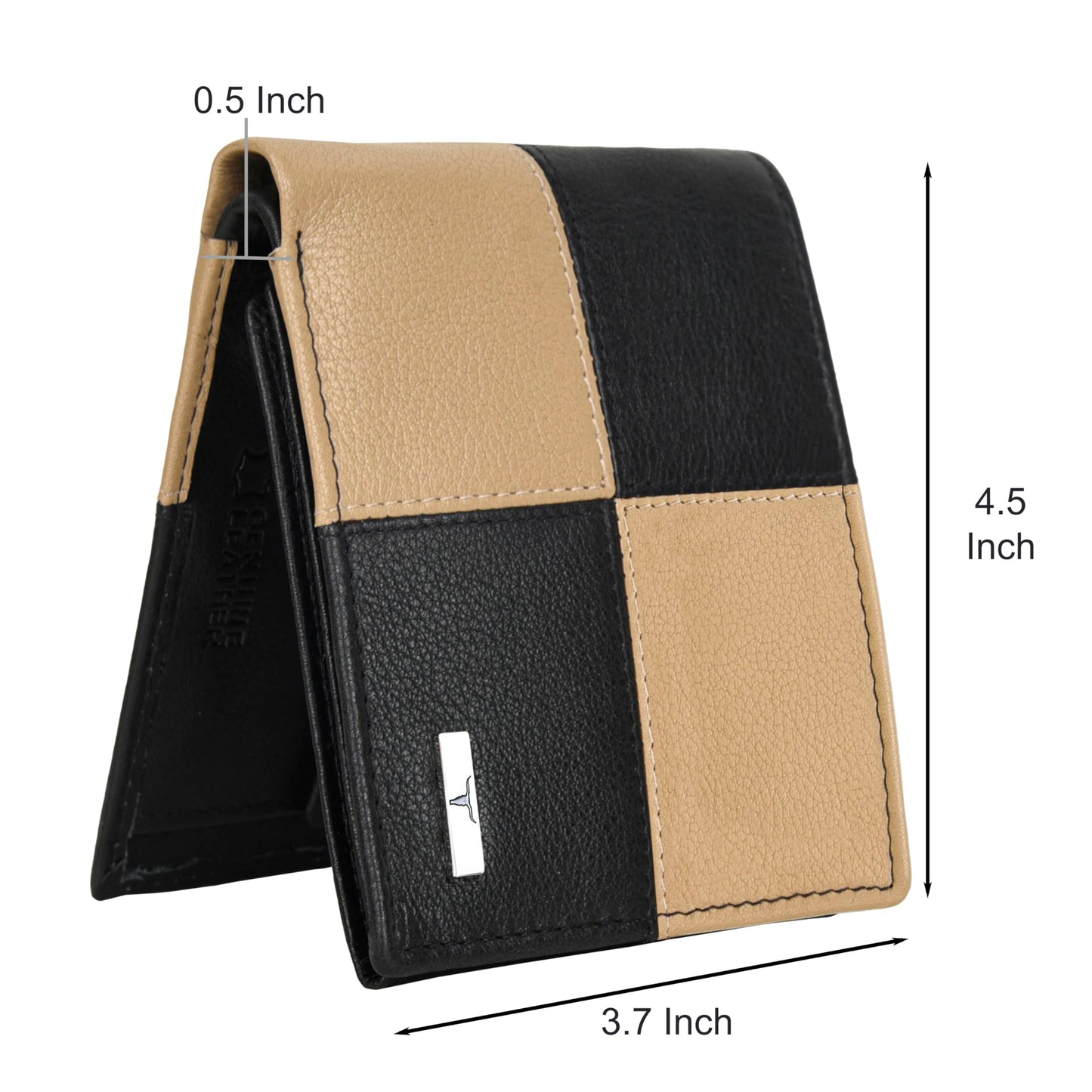 URBAN FOREST Chester Black/Beige Leather Wallet for Men